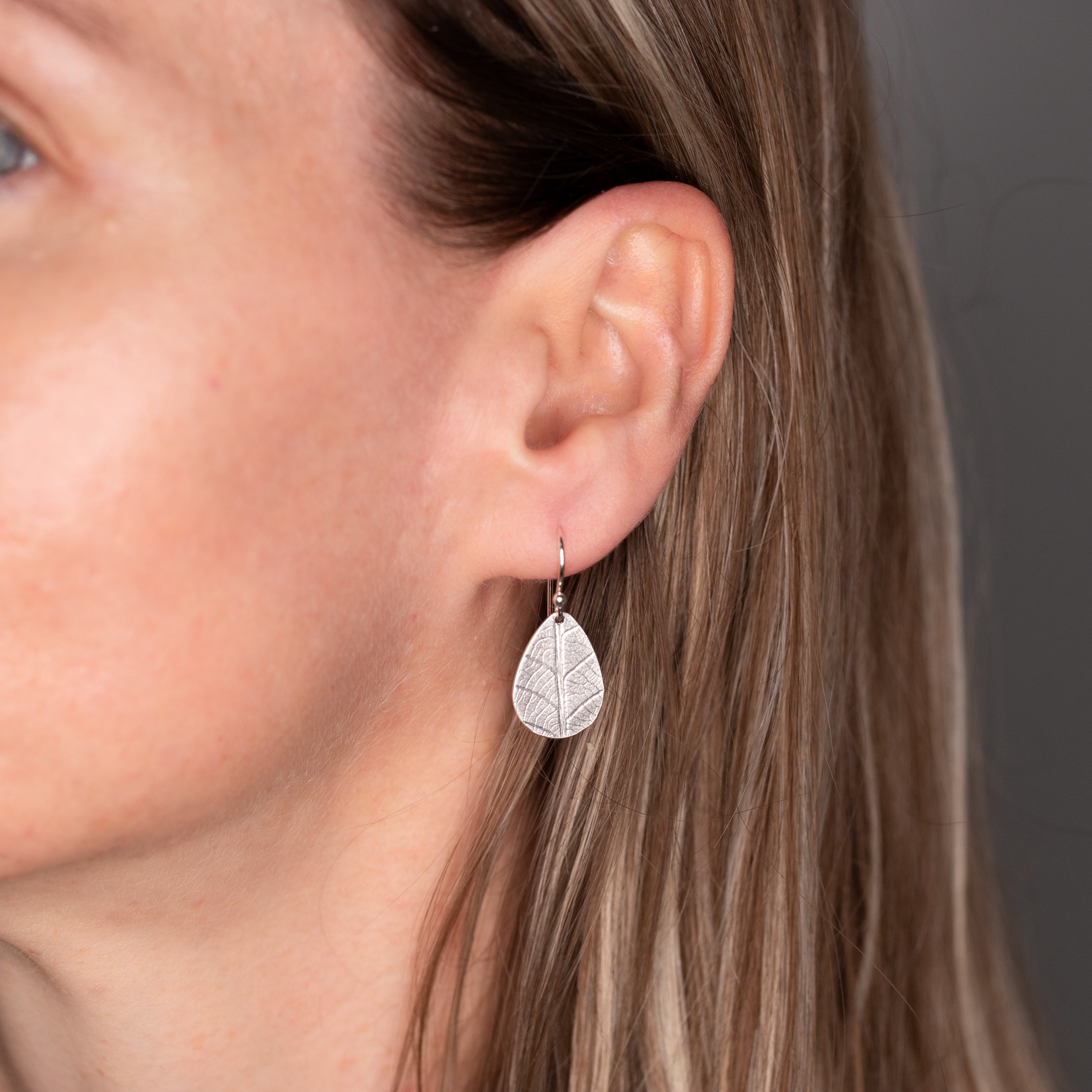 Small Leaf Embossed Teardrops
