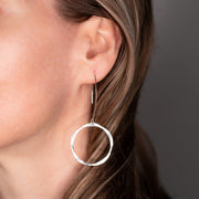 Open Circle Earrings with Long Ear Wires