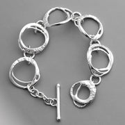 Heavy Silver Organic Link Toggle Bracelet