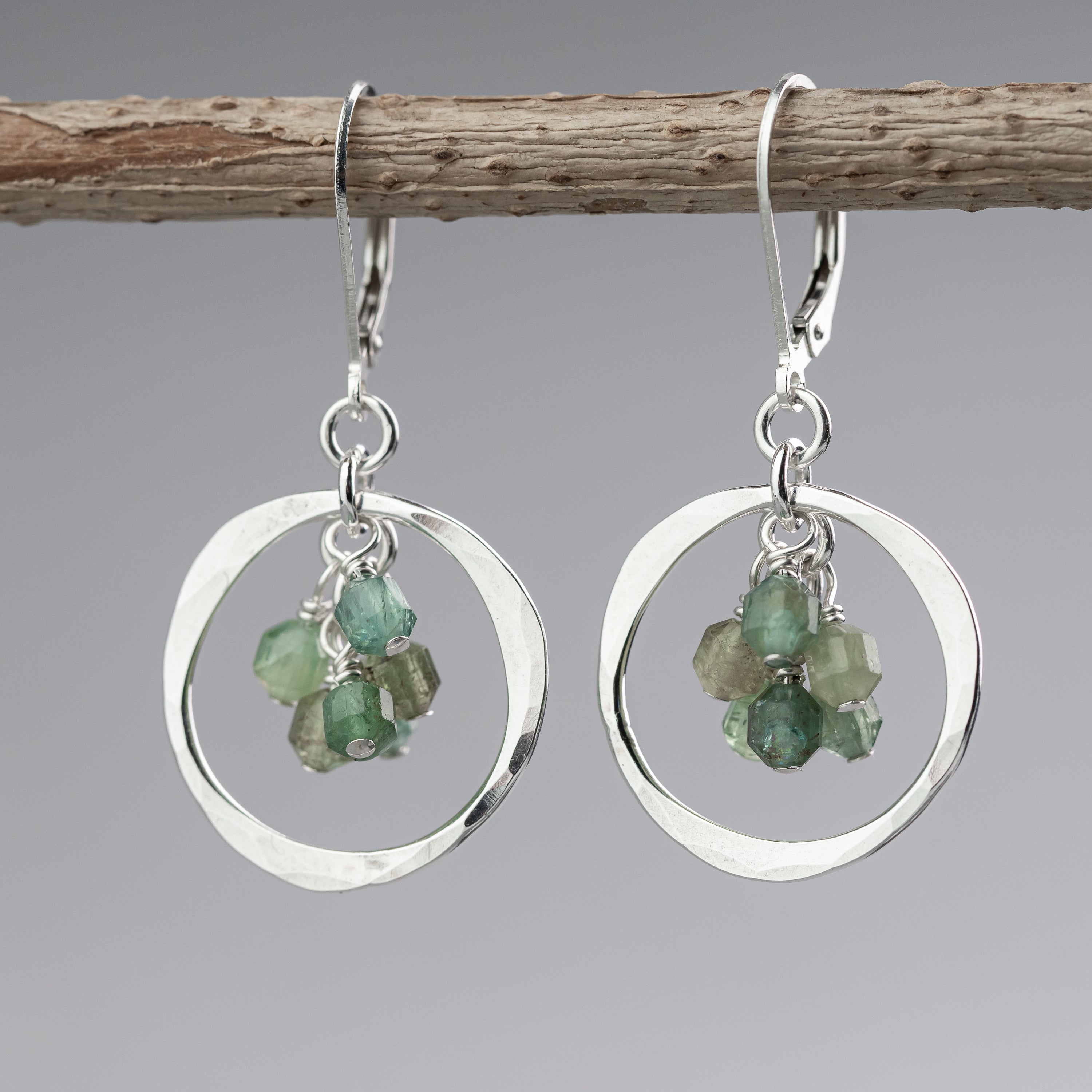 Blue Green Apatite Gemstone Cluster Drops