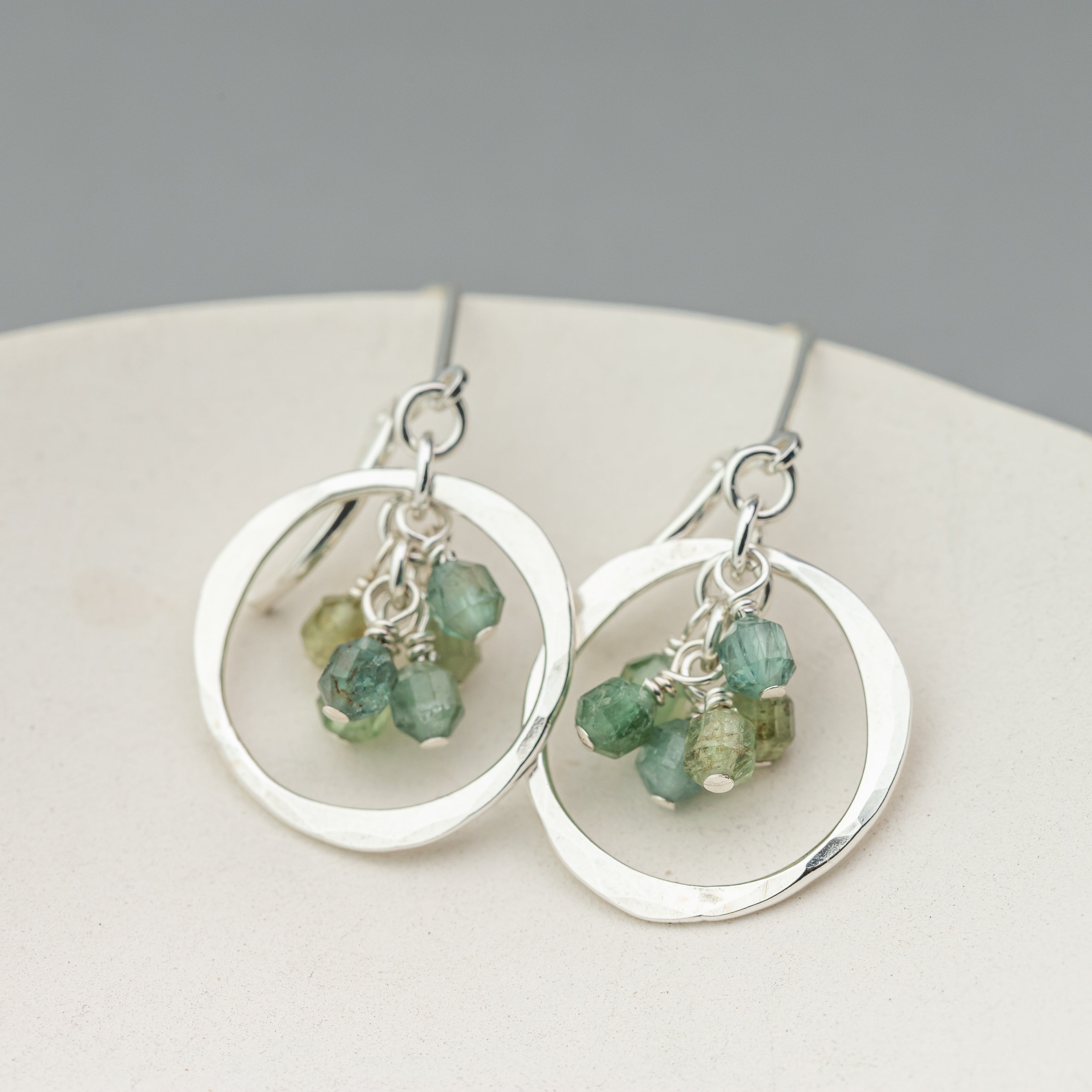 Blue Green Apatite Gemstone Cluster Drops