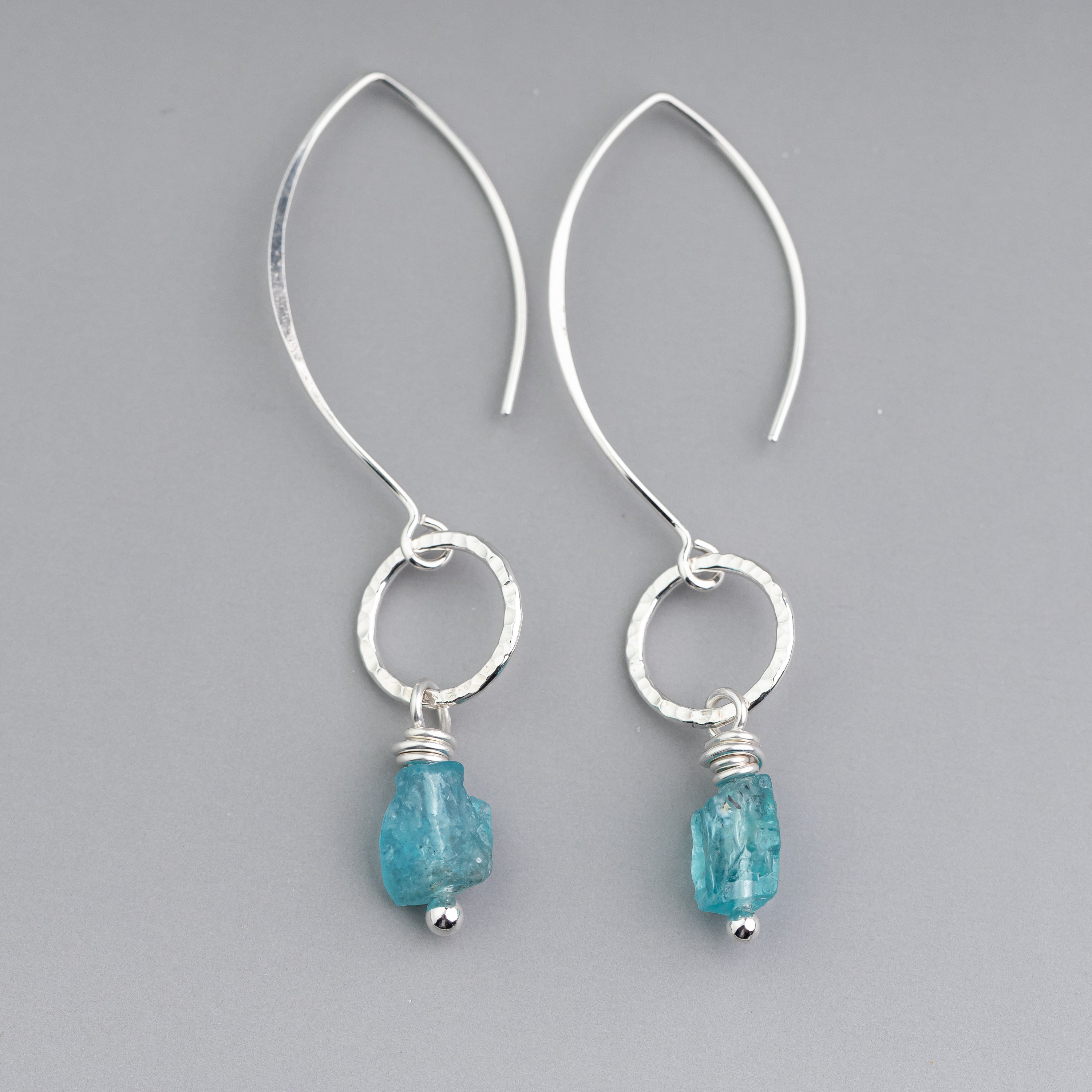 Raw Apatite Crystal Dangle Earrings