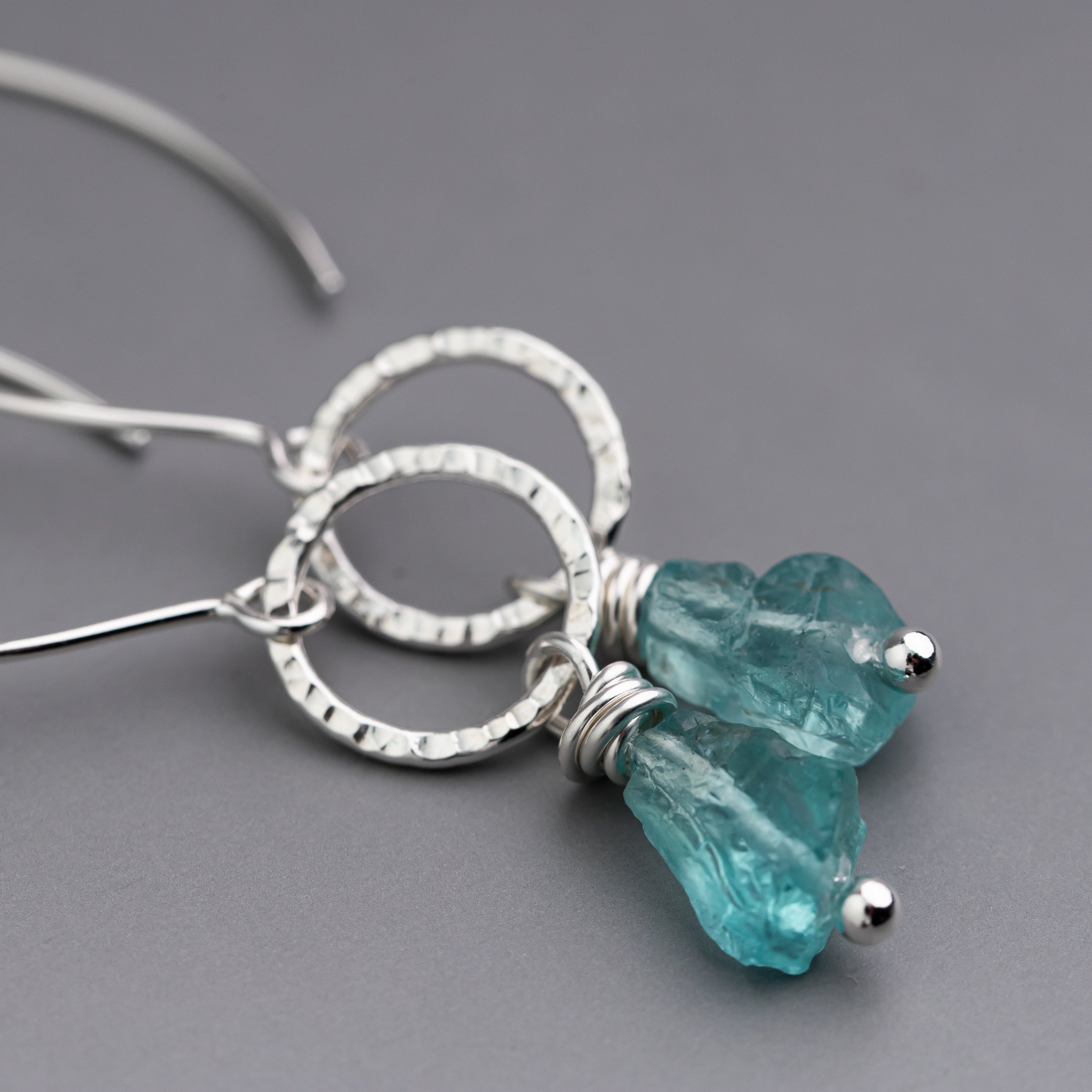 Raw Apatite Crystal Dangle Earrings
