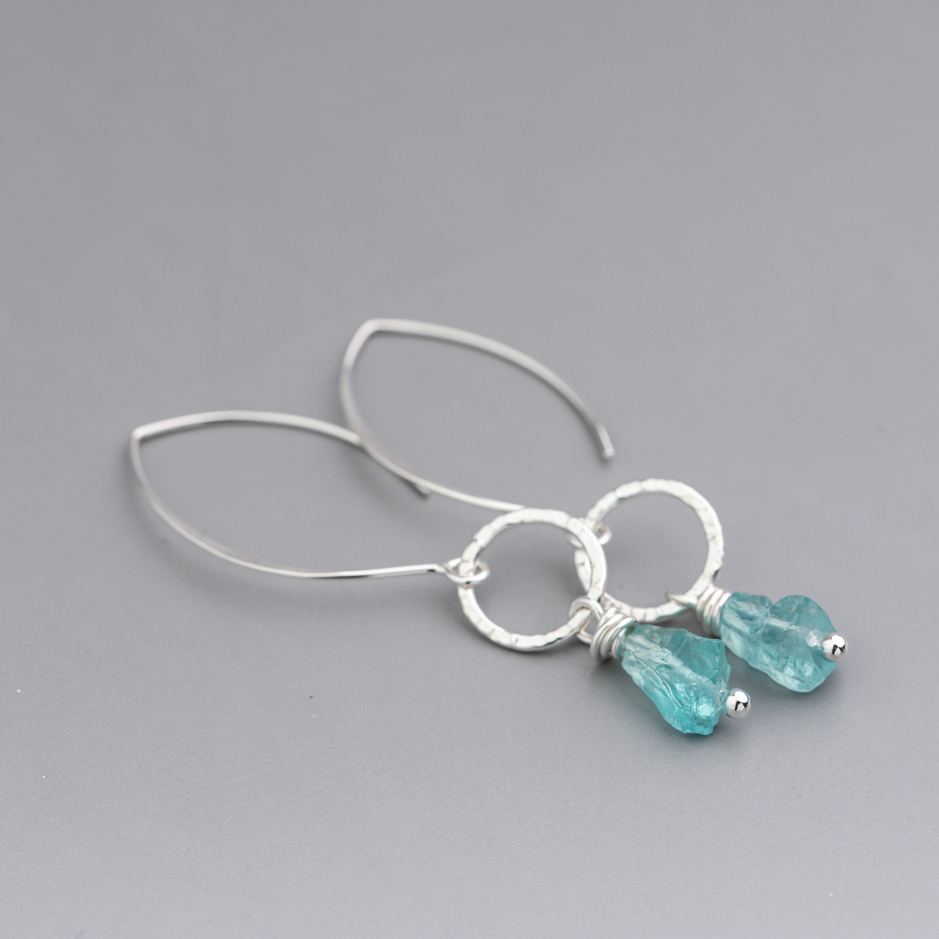 Raw Apatite Crystal Dangle Earrings