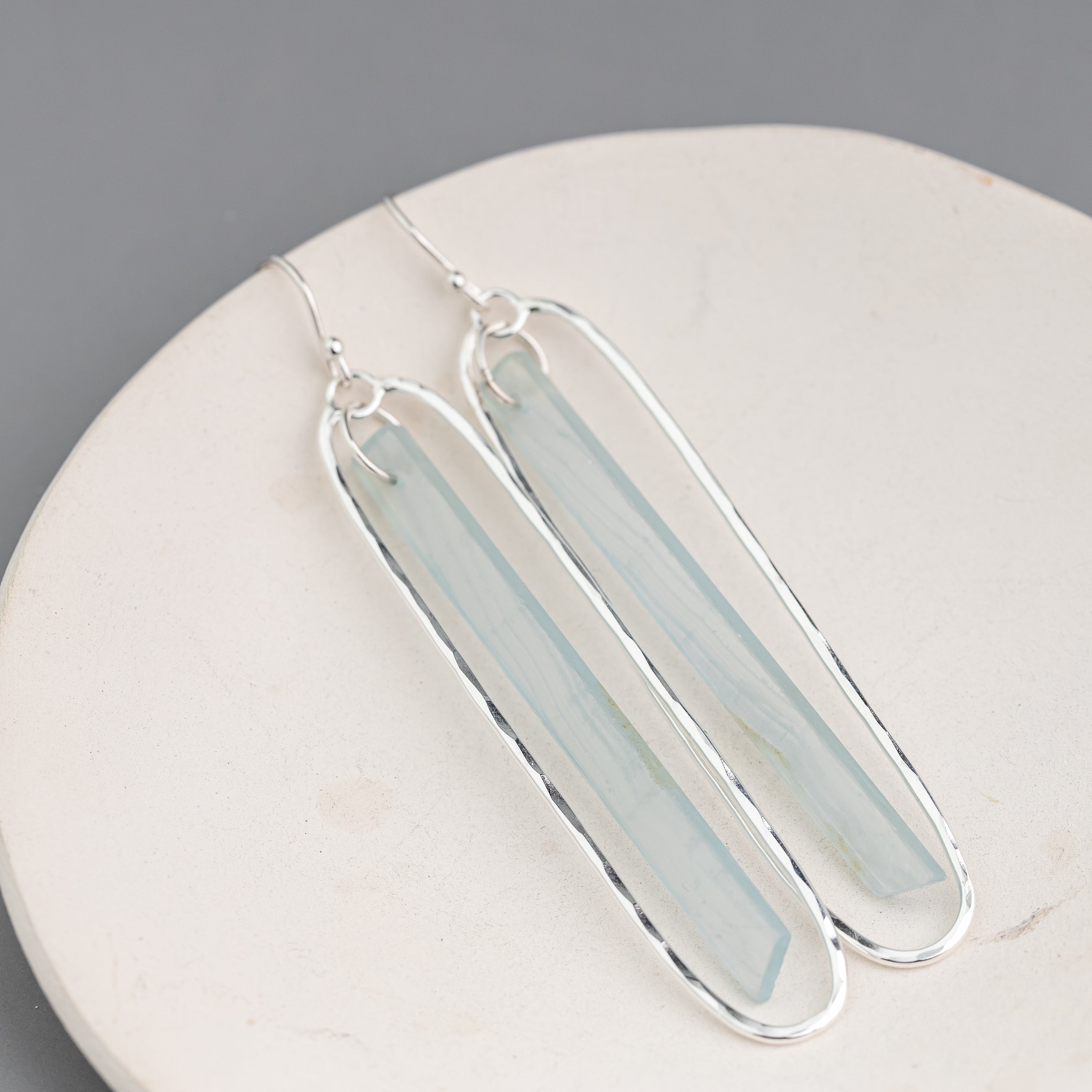 Blue Calcite Extra Long Dangles