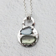 Blue Topaz and Moss Aqua Necklace