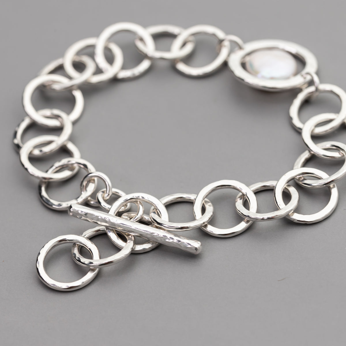 Coin Pearl Toggle Bracelet
