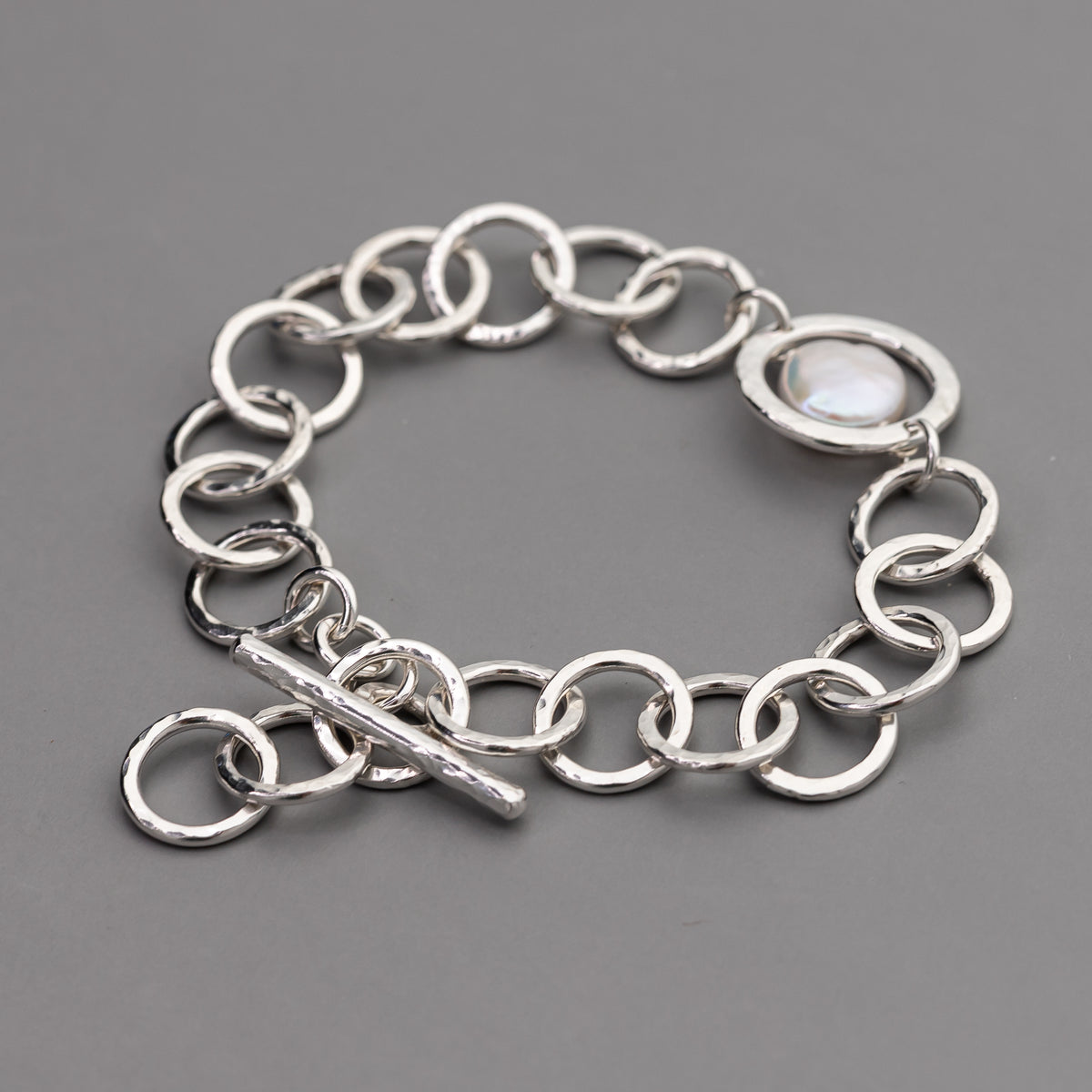 Coin Pearl Toggle Bracelet