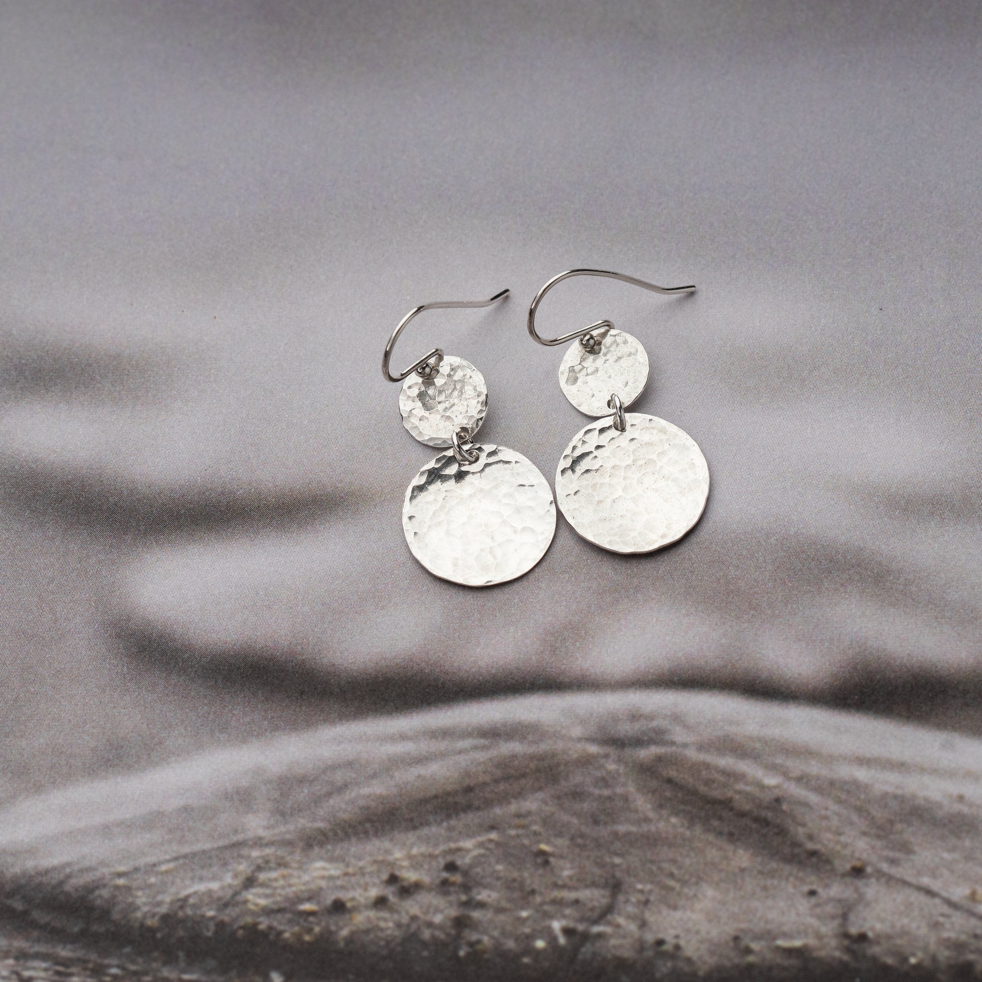 hammered sterling silver earrings perfect for everyday wear