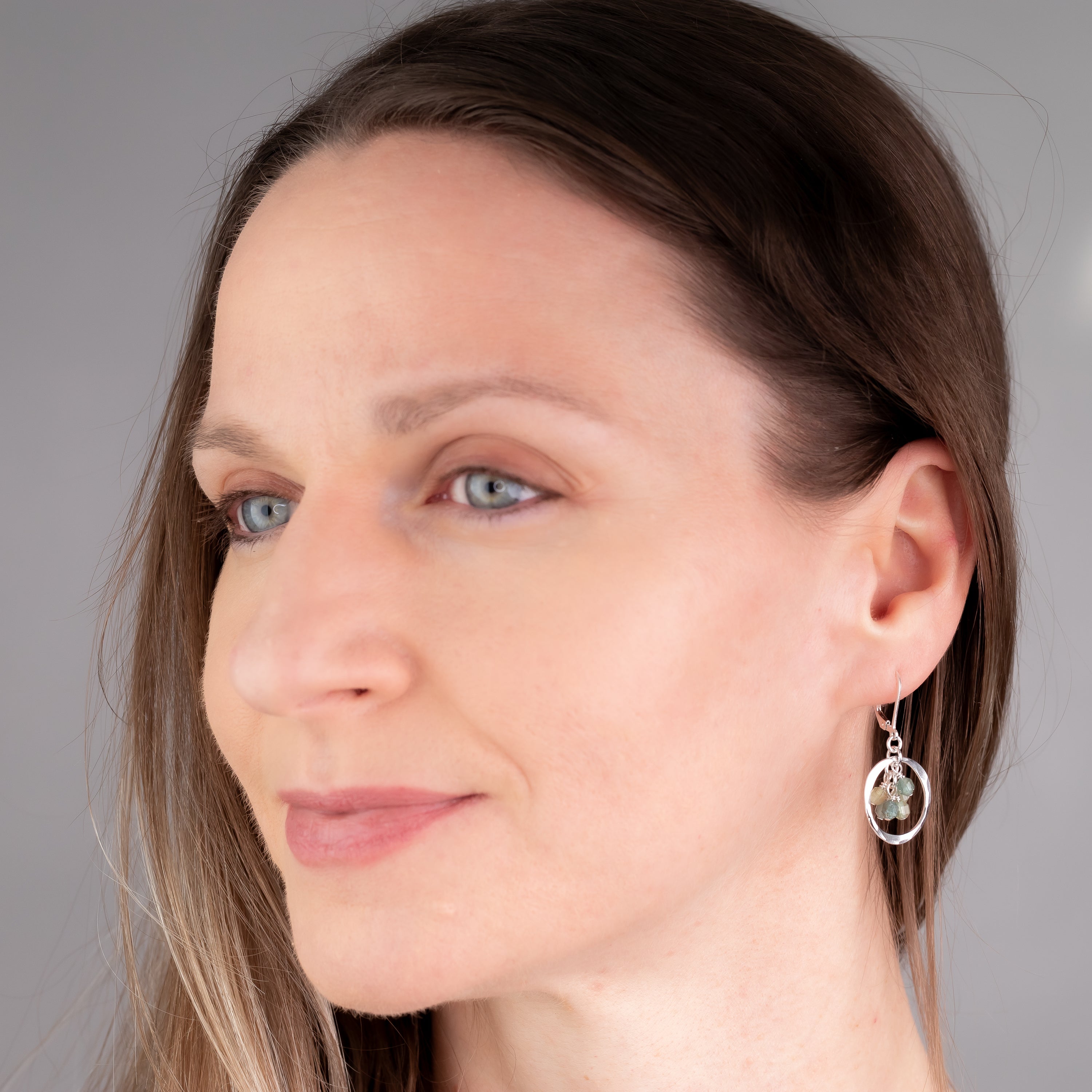 Blue Green Apatite Gemstone Cluster Drops