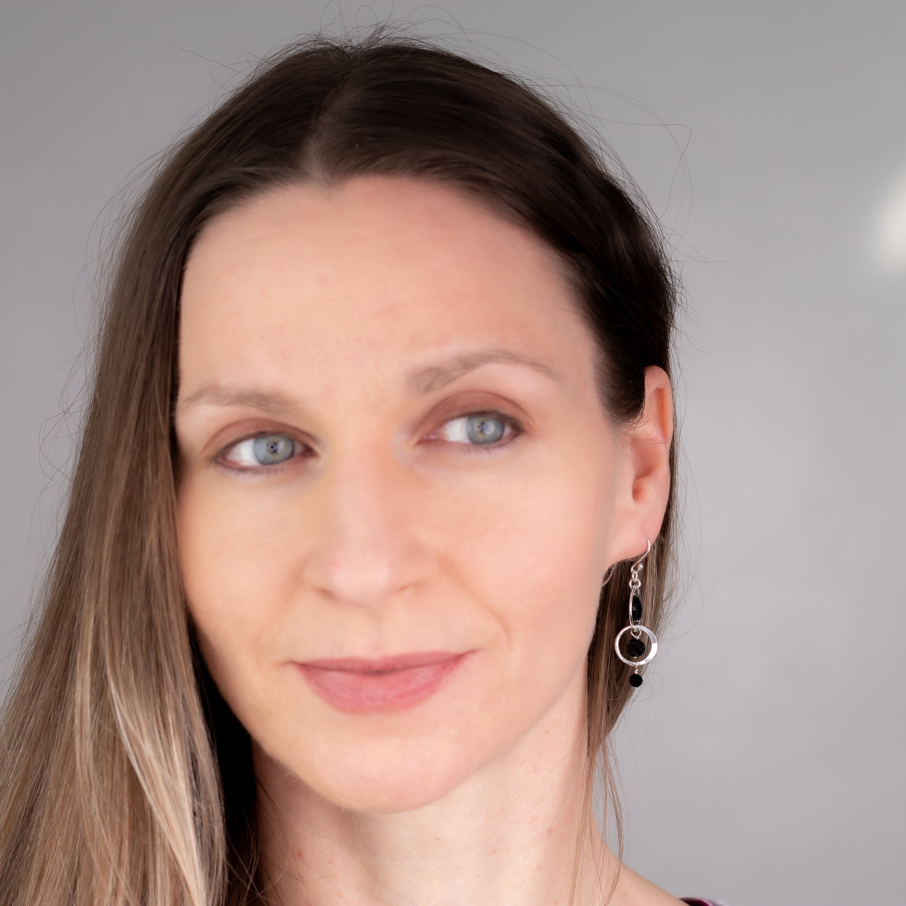 Black Tourmaline Circle Dangles