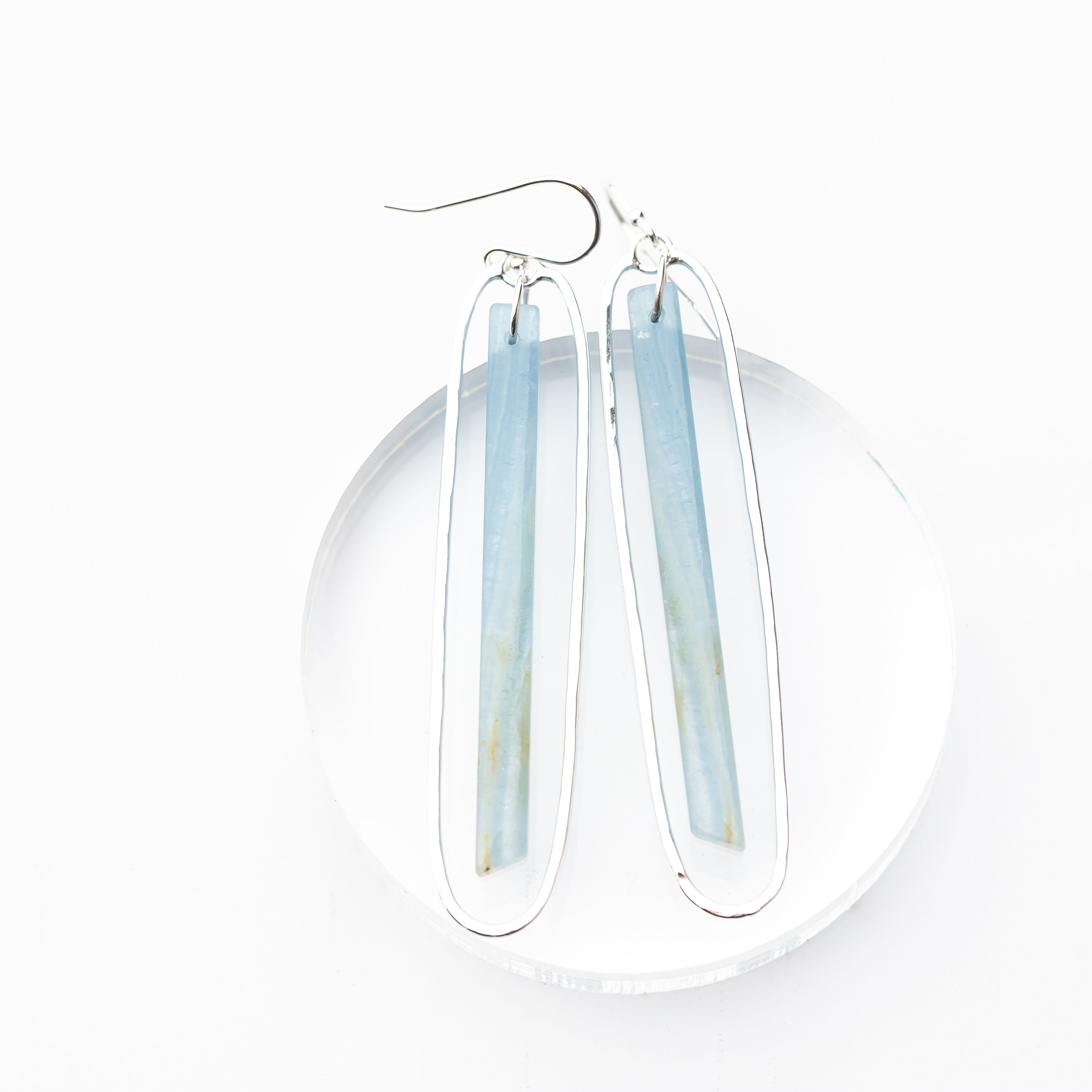 Blue Calcite Extra Long Dangles
