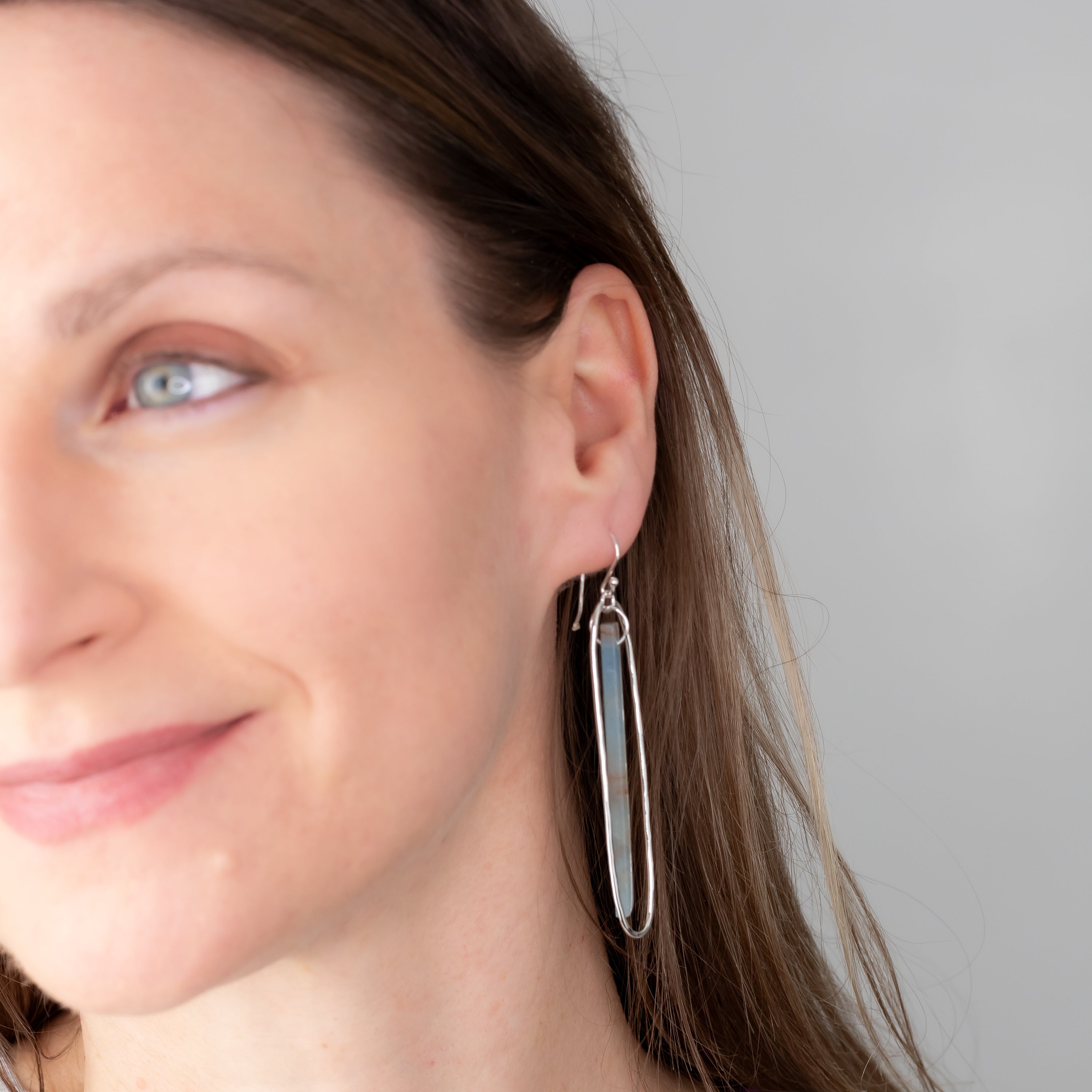 Blue Calcite Extra Long Dangles