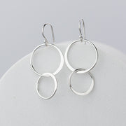 Double Circle Dangle Earrings