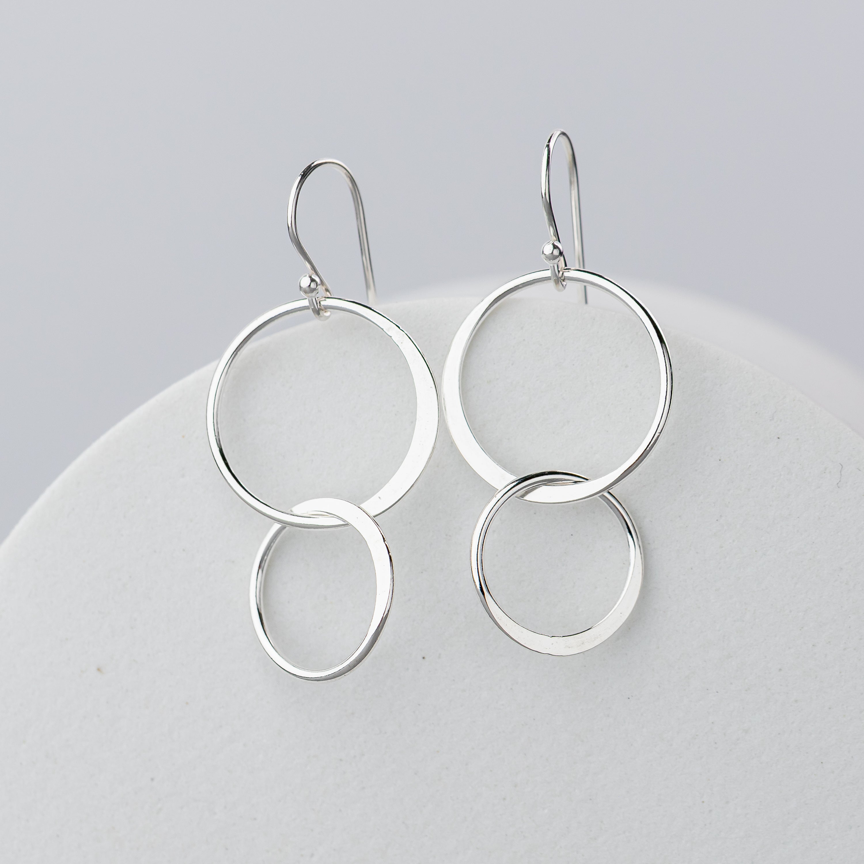 Double Circle Dangle Earrings