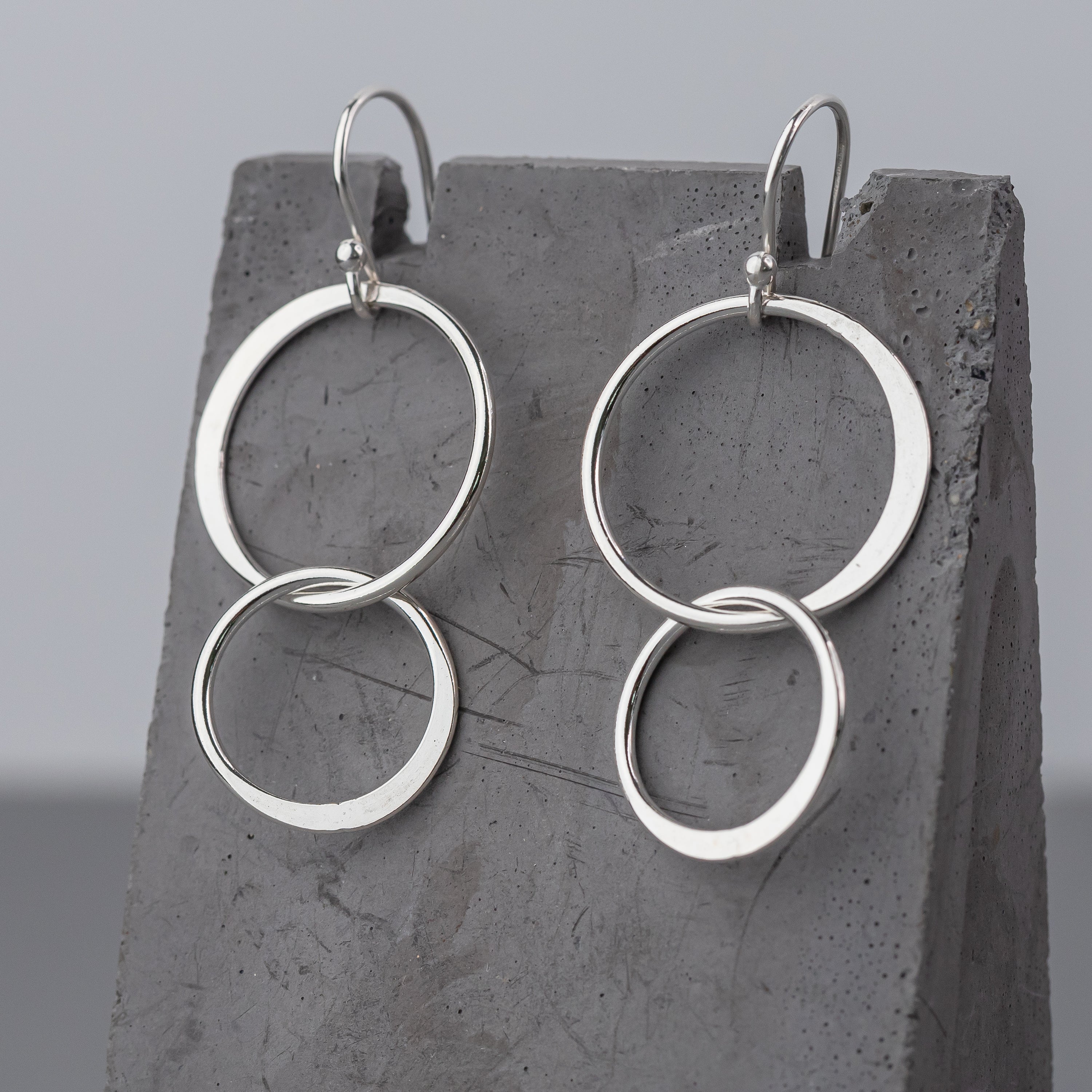 Double Circle Dangle Earrings