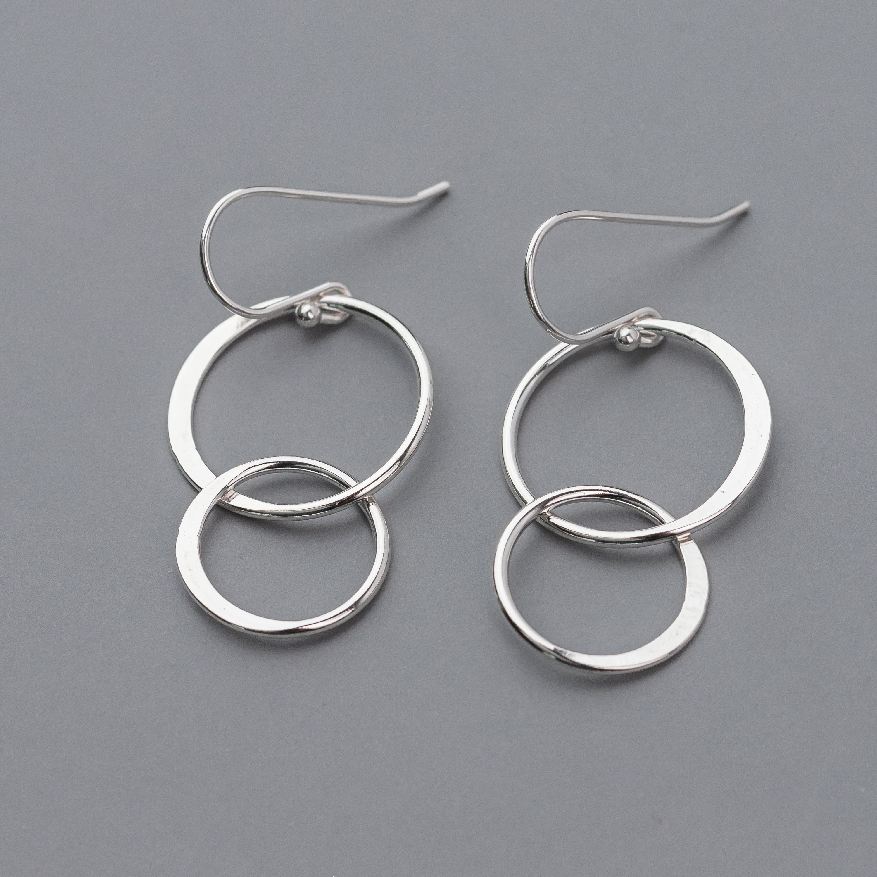 Double Circle Dangle Earrings