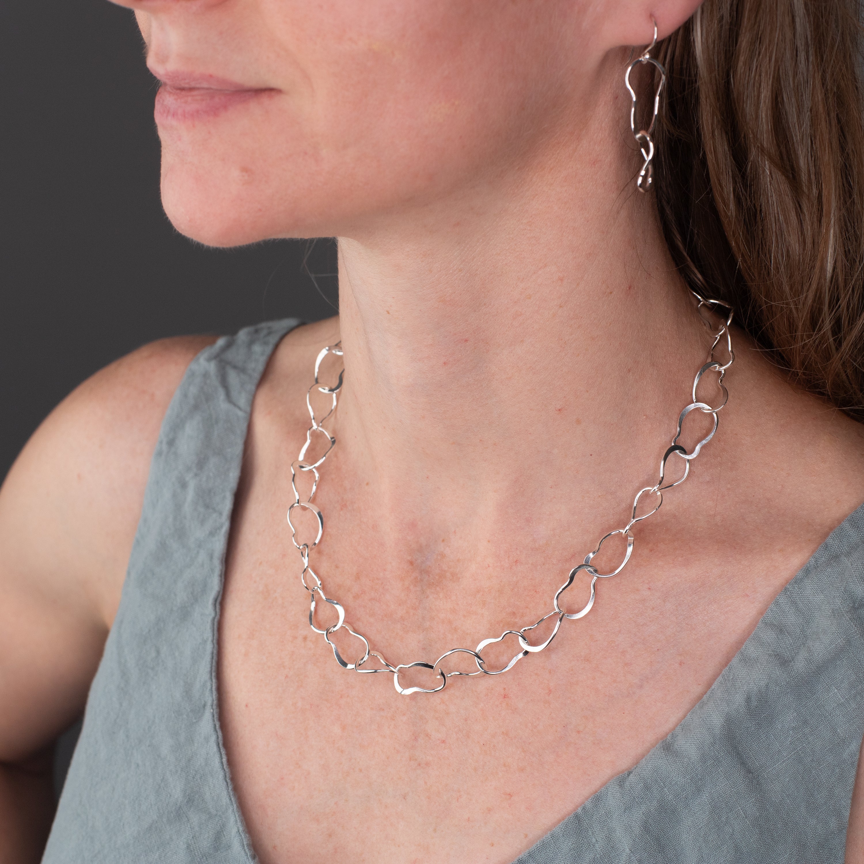 Organic Link Dangle Earrings