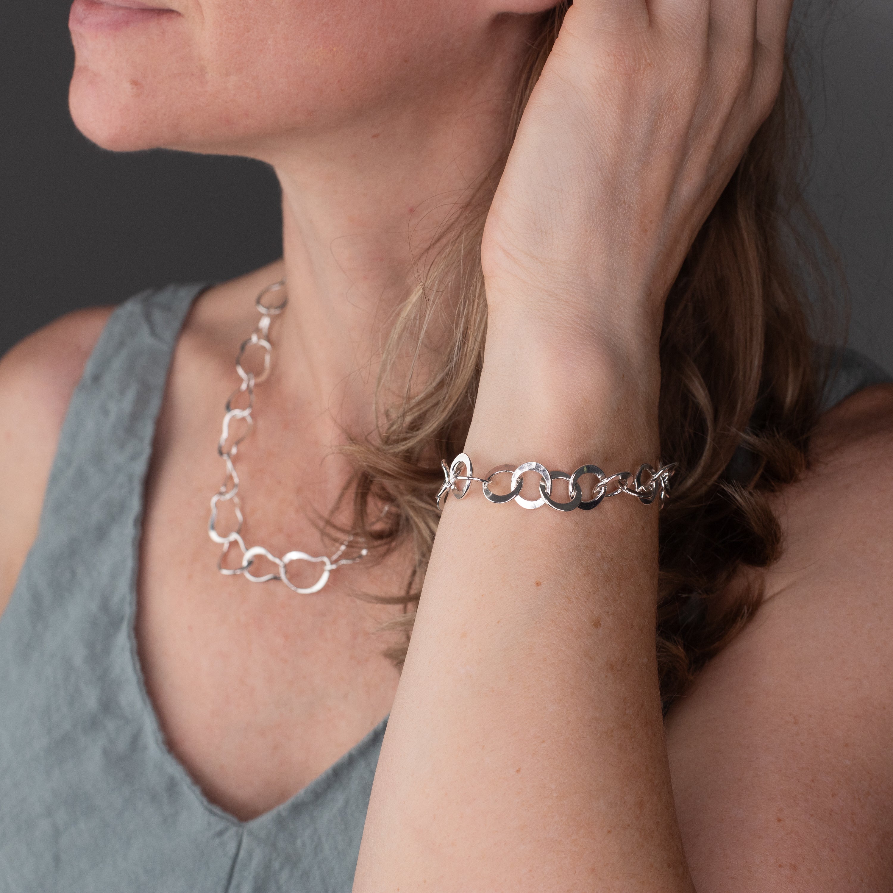 Chunky Silver Bracelet – Handmade Sterling Chain, Unisex Design