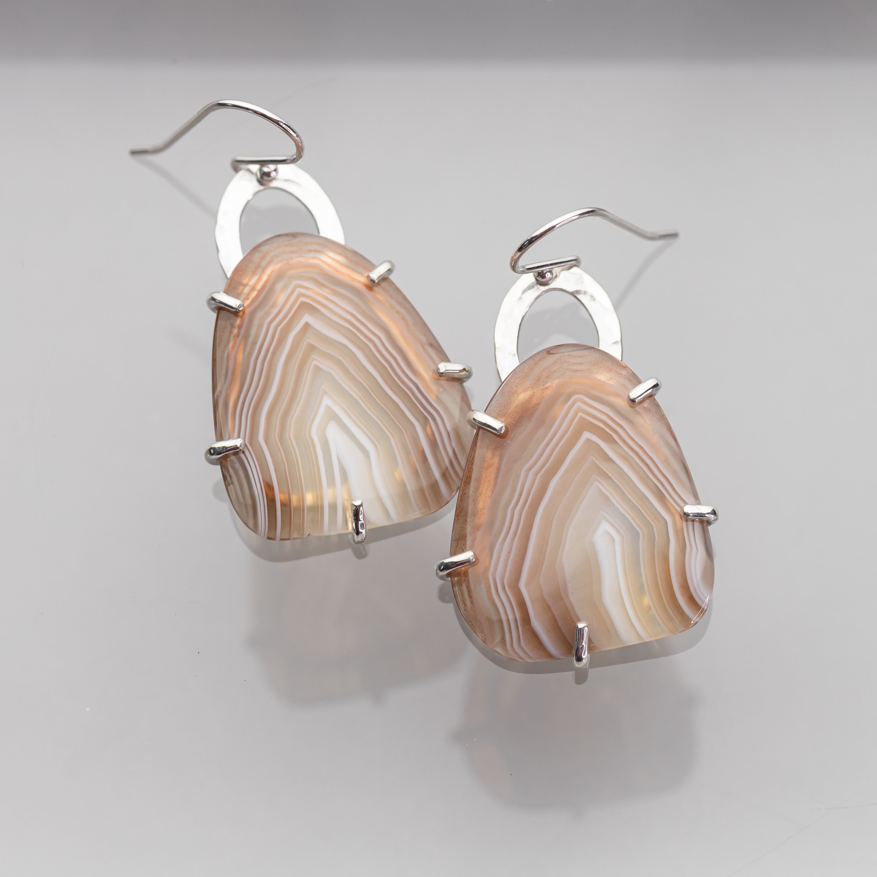 Prong Set Agate Earrings
