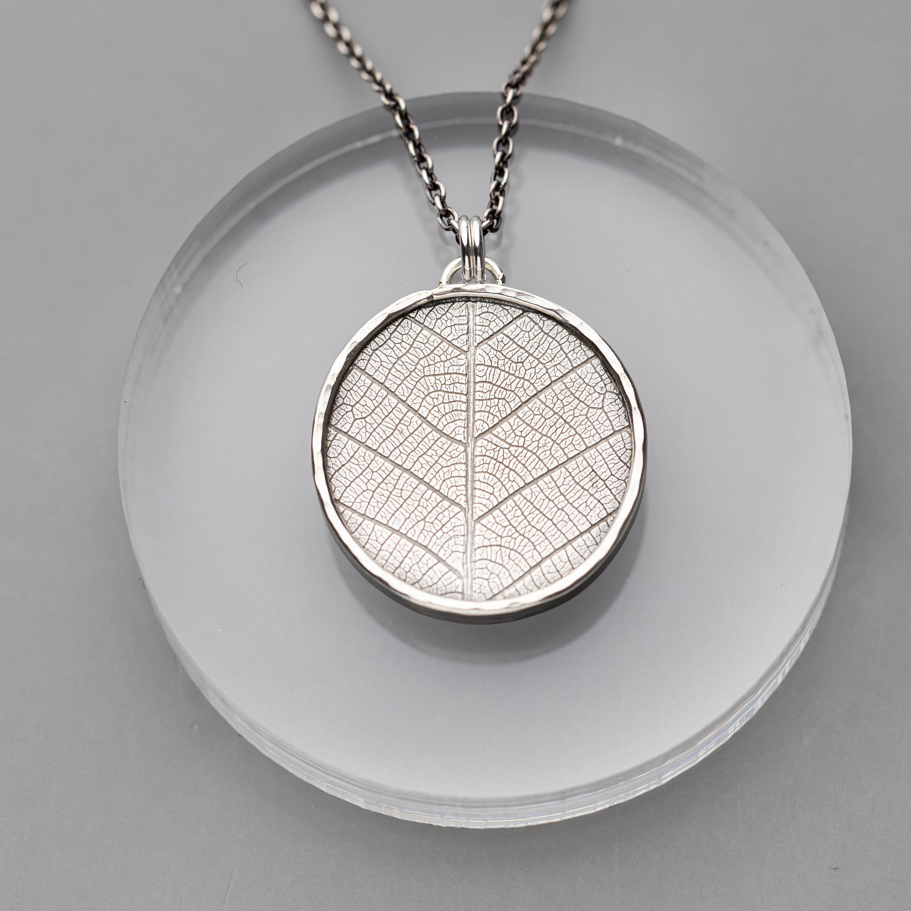 Leaf Textured Oxidized Necklace