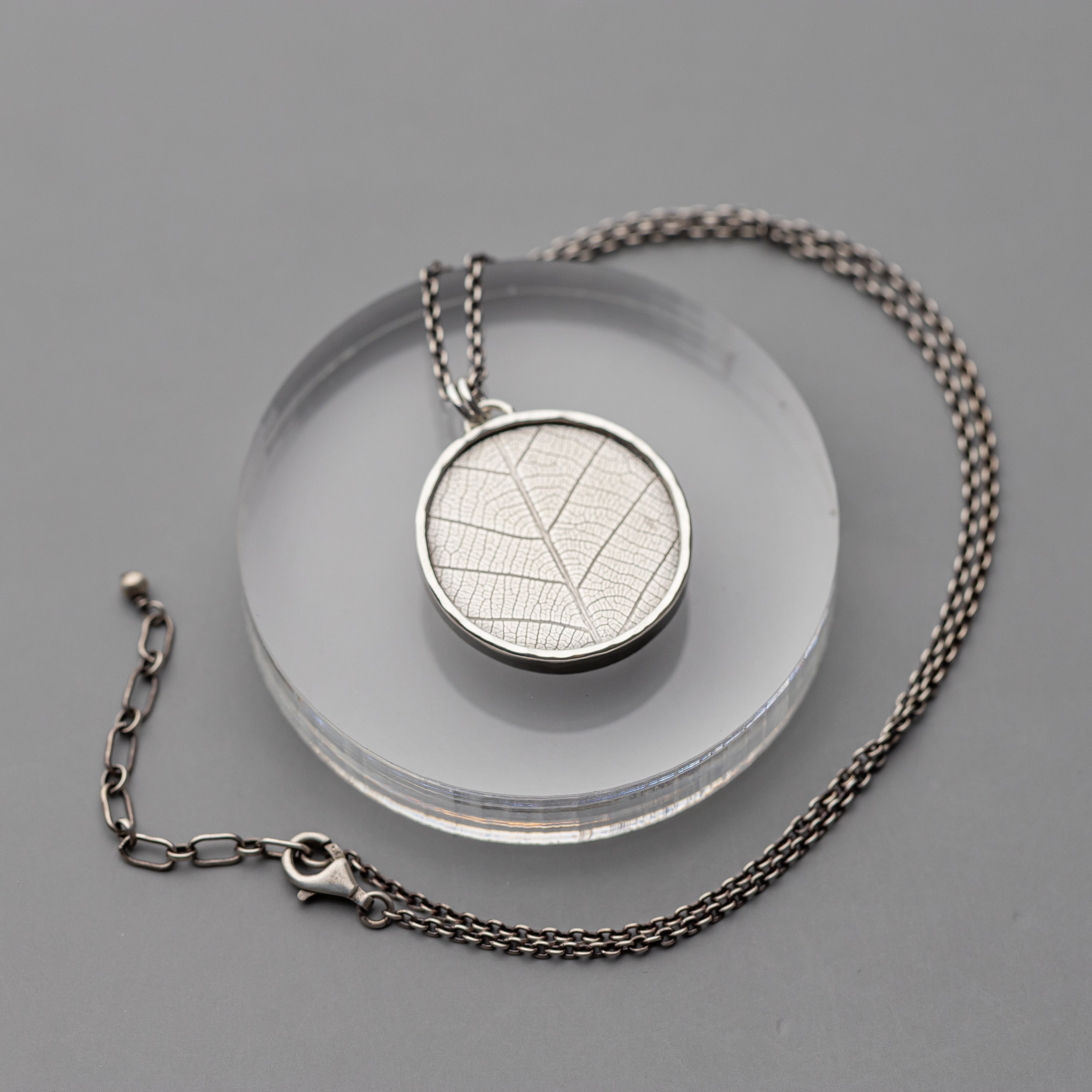 Leaf Textured Oxidized Necklace