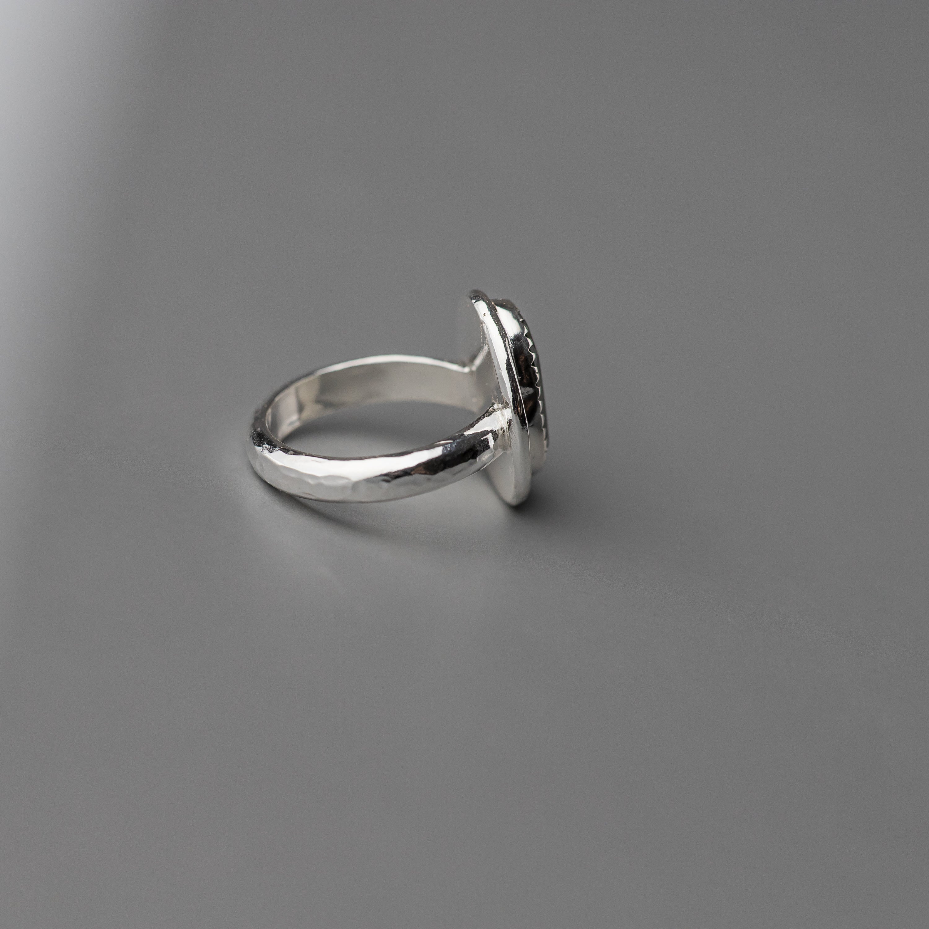 Moss Aquamarine Bezel Set Ring - Size 8