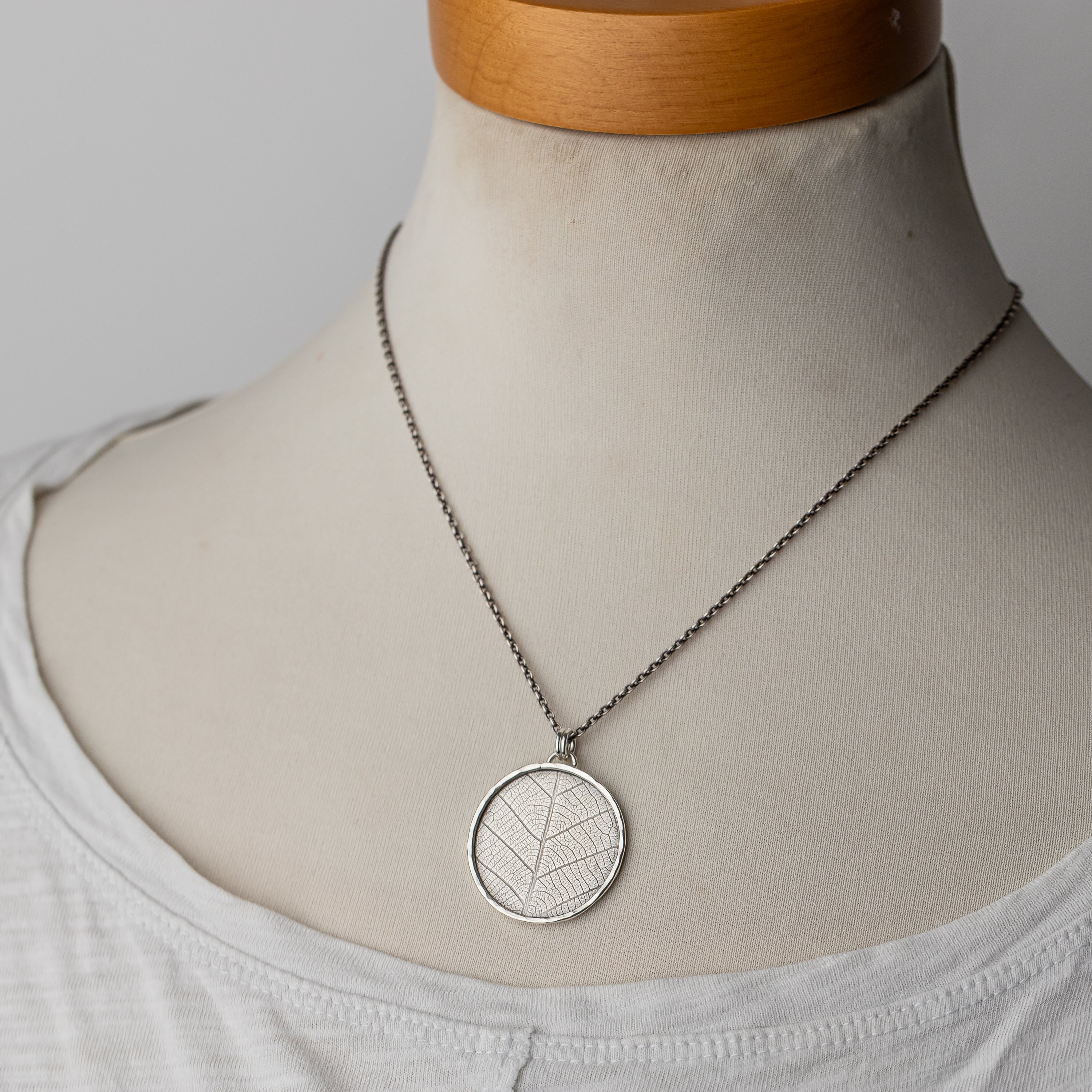 Leaf Textured Oxidized Necklace