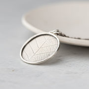 Leaf Textured Oxidized Necklace