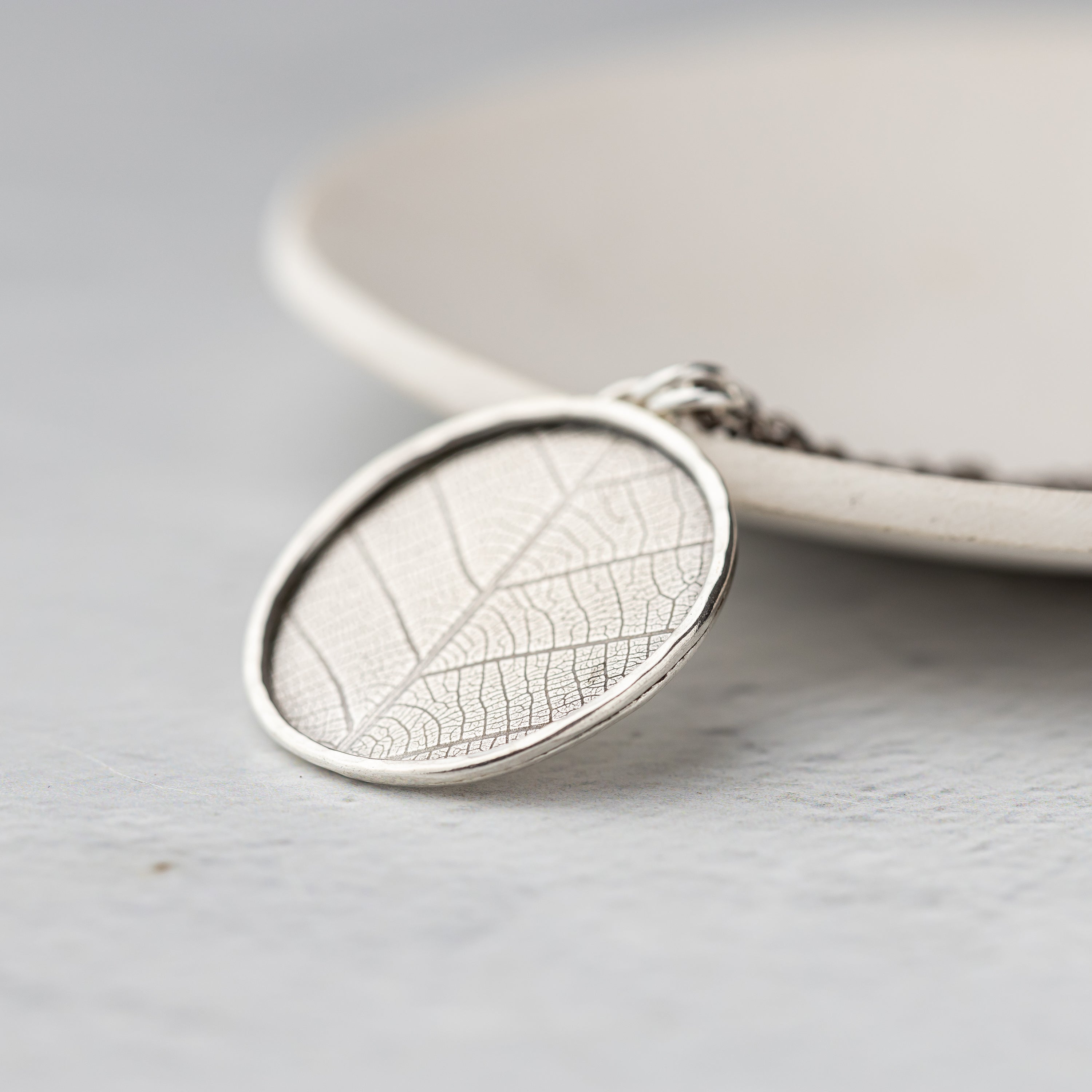 Leaf Textured Oxidized Necklace