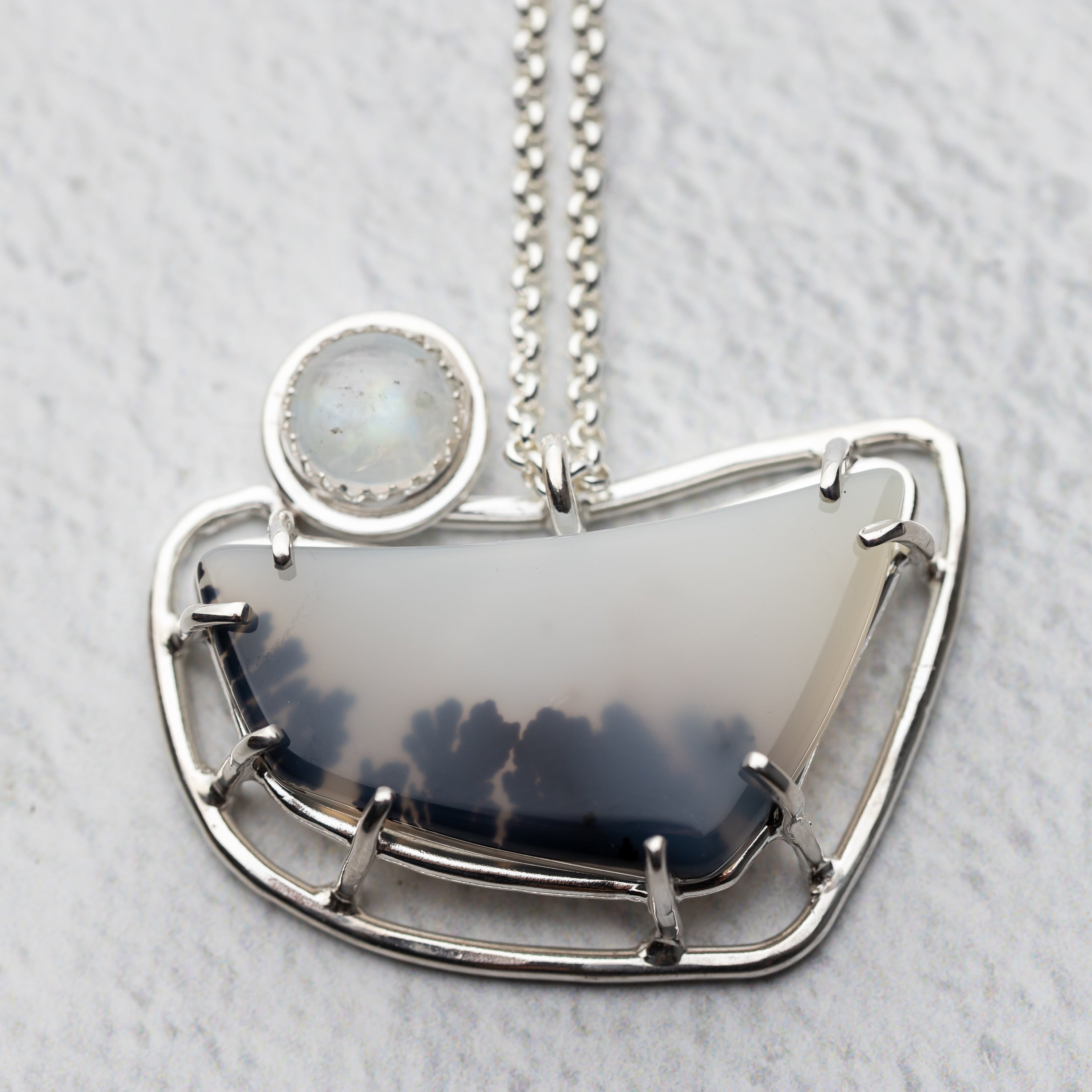 Agate and Moonstone Pendant
