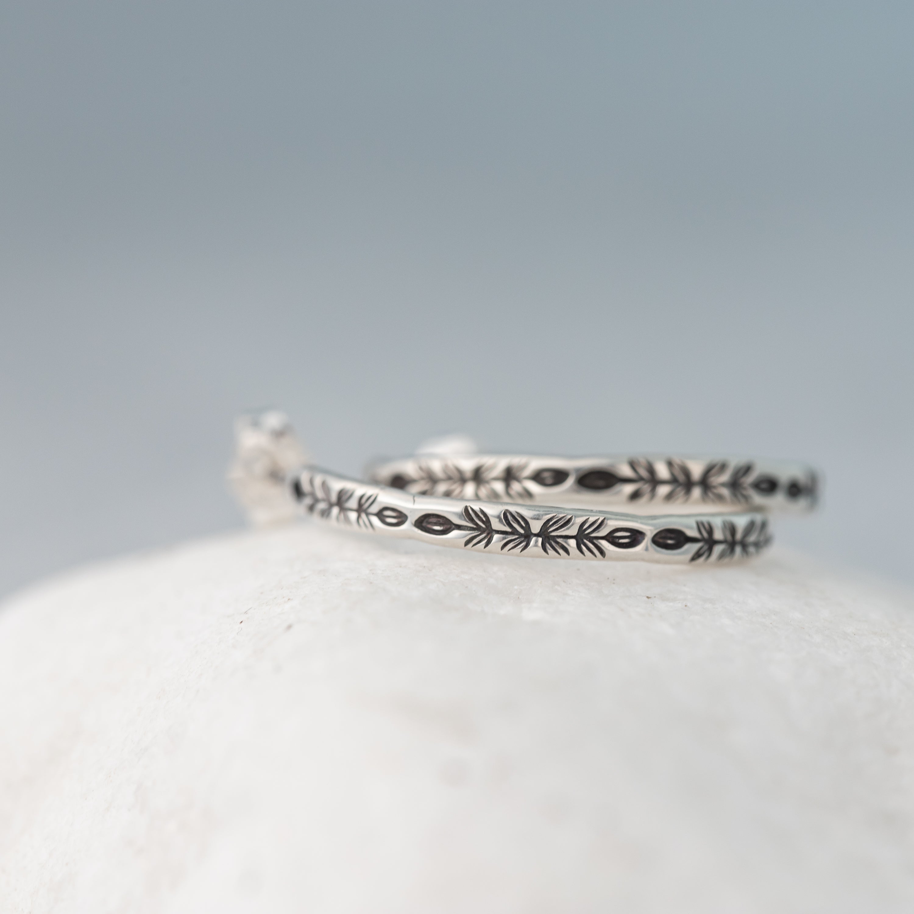 Stamped Hoop Earrings