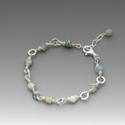 Aquamarine Wire Wrapped Chain Bracelet