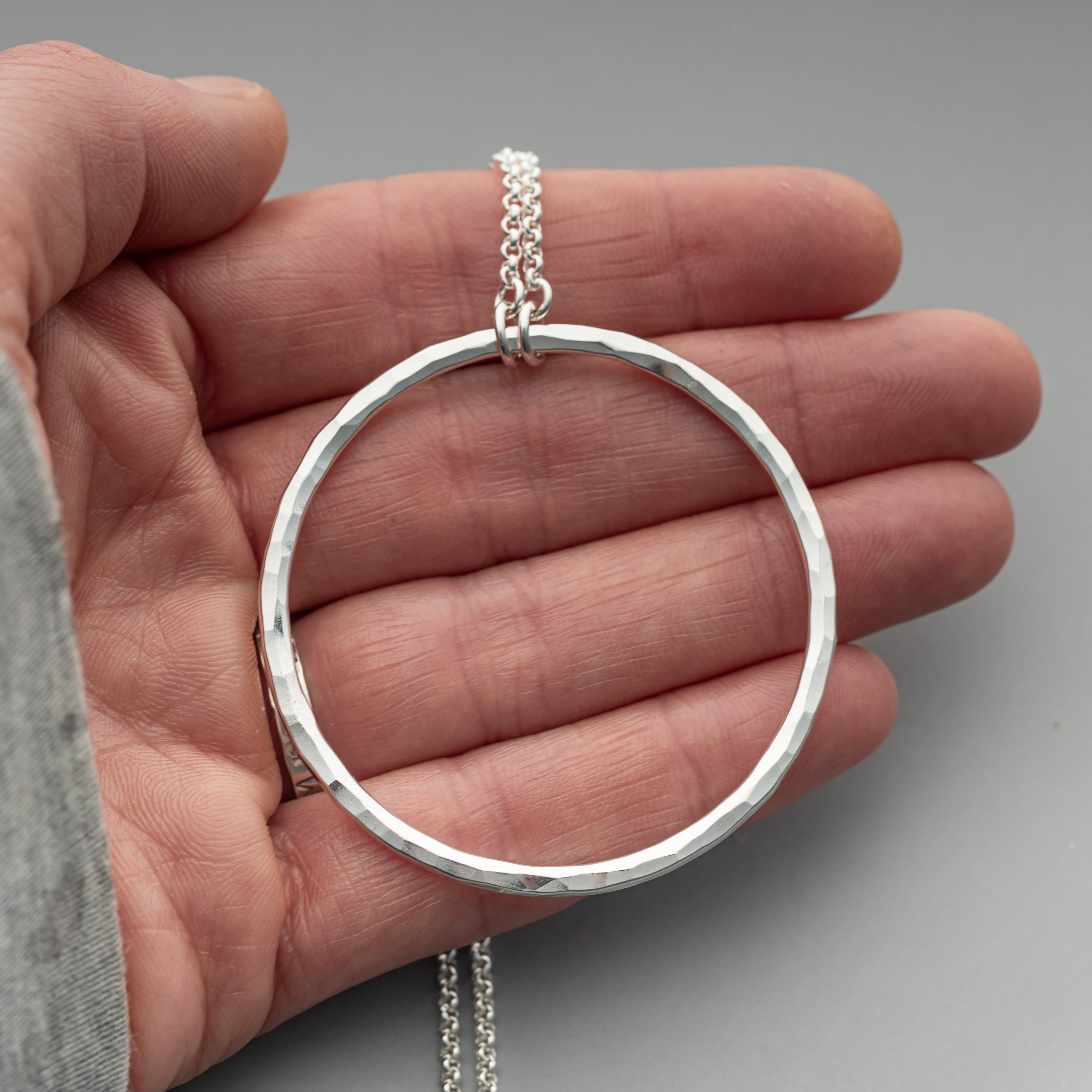 Handcrafted Sterling Silver Circle Necklace