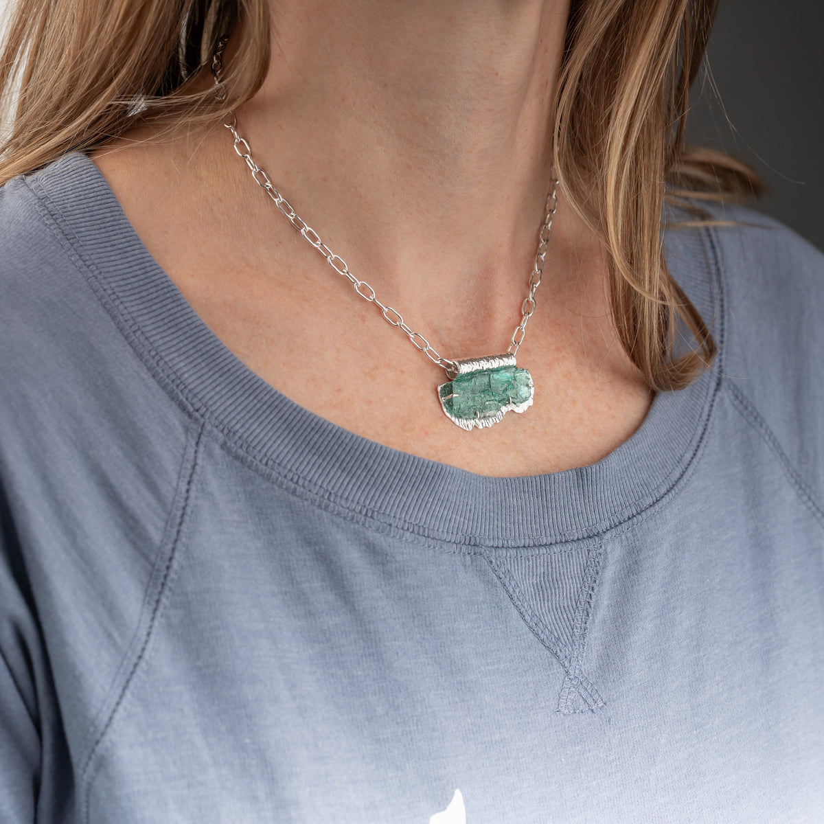 Raw Tourmaline Pendant Necklace