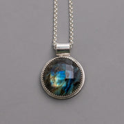 Circle Labradorite Pendant Necklace