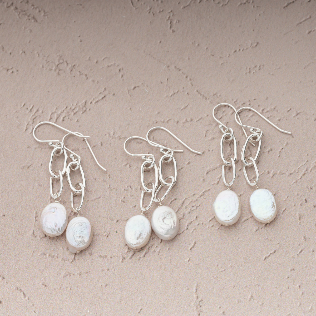 Oval Freshwater Pearl Dangle Earrings