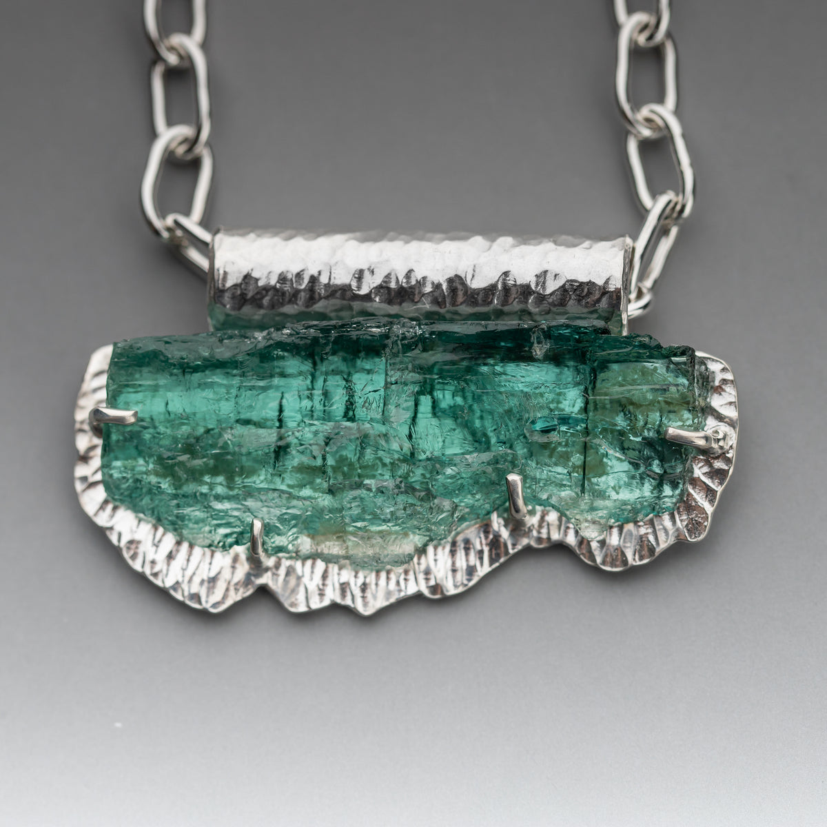 Raw Tourmaline Pendant Necklace