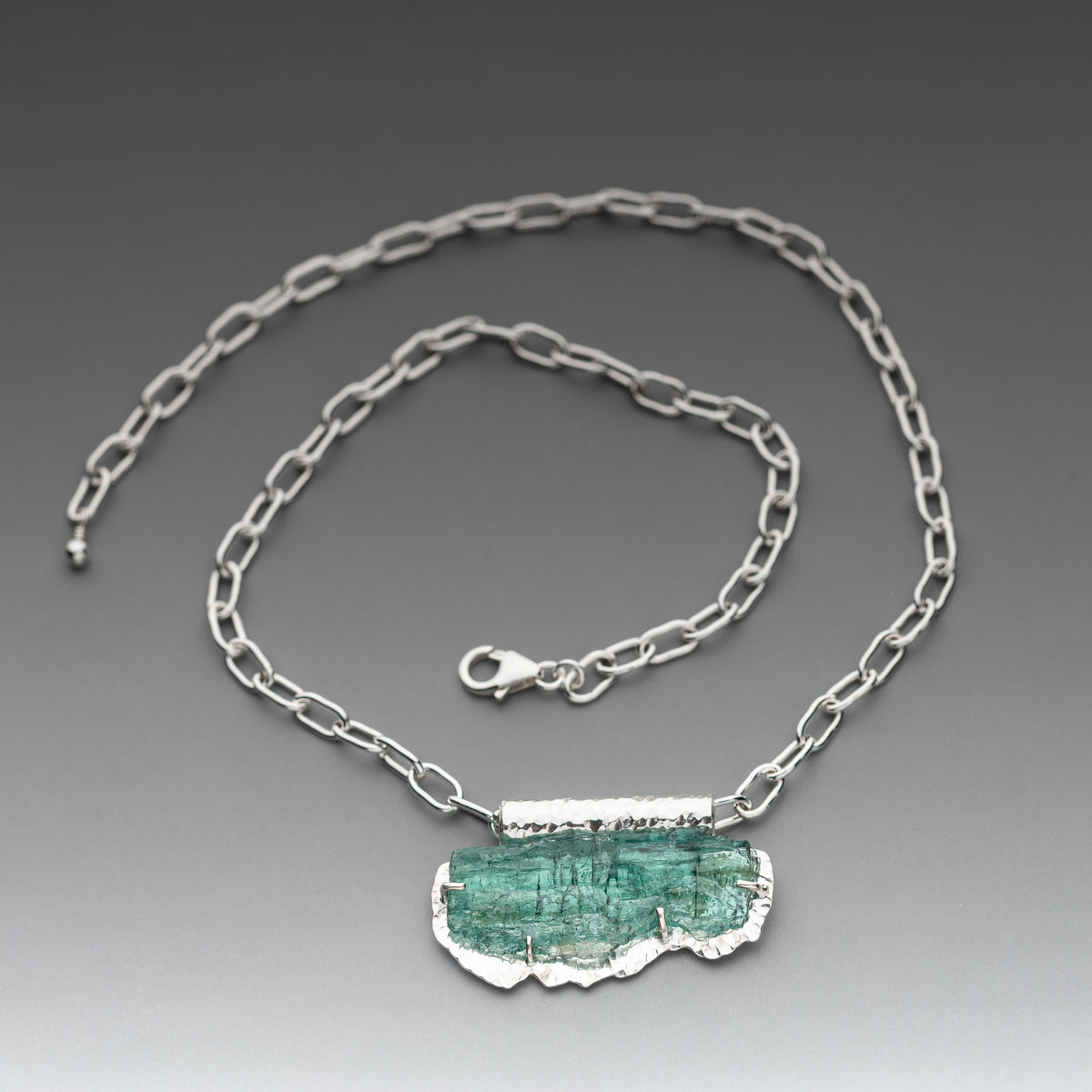 Raw Tourmaline Pendant Necklace