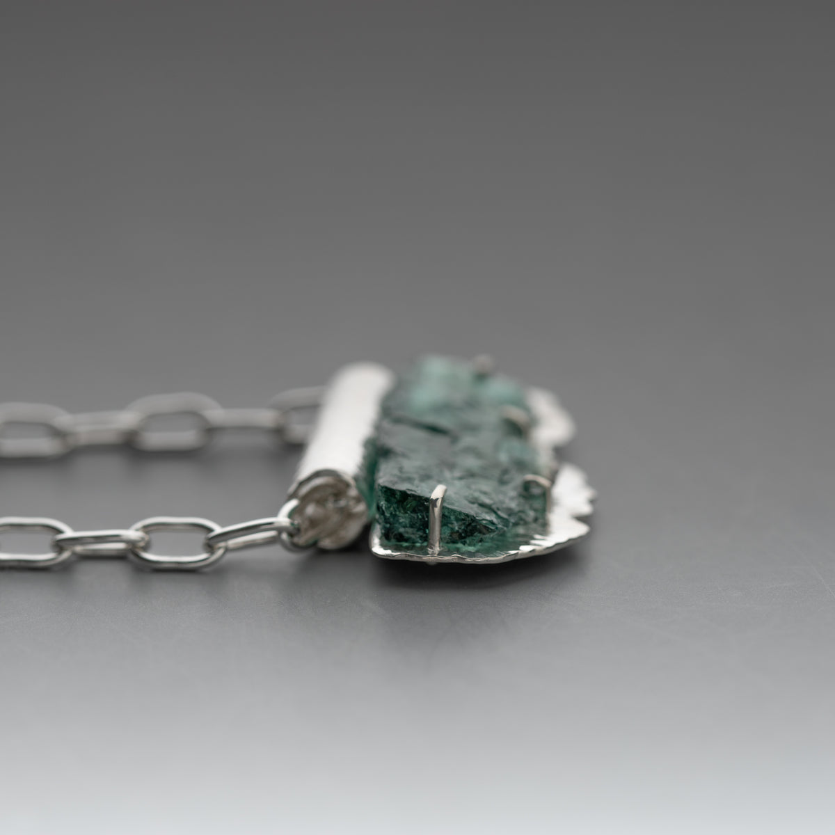 Raw Tourmaline Pendant Necklace