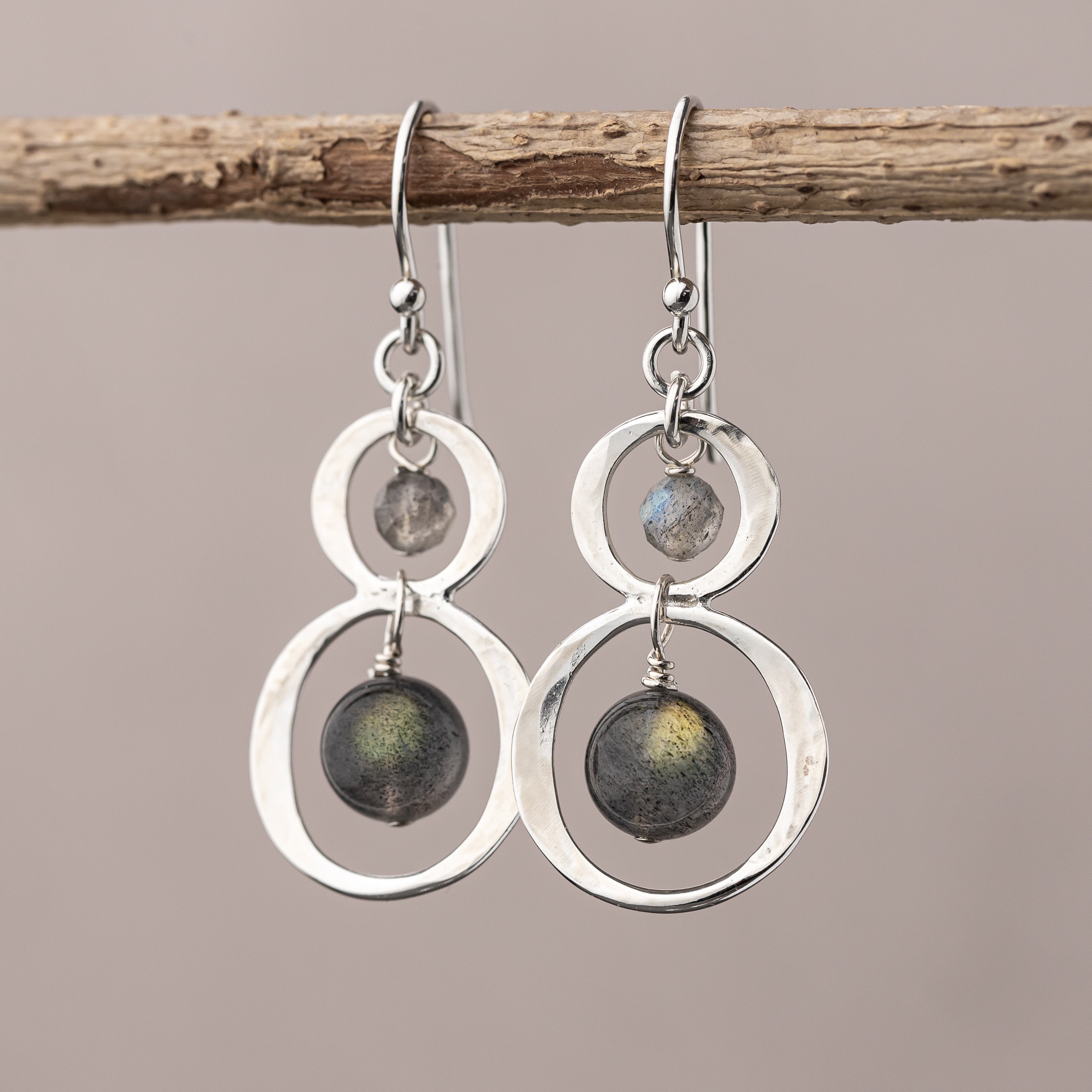 Labradorite Double Drop Earrings