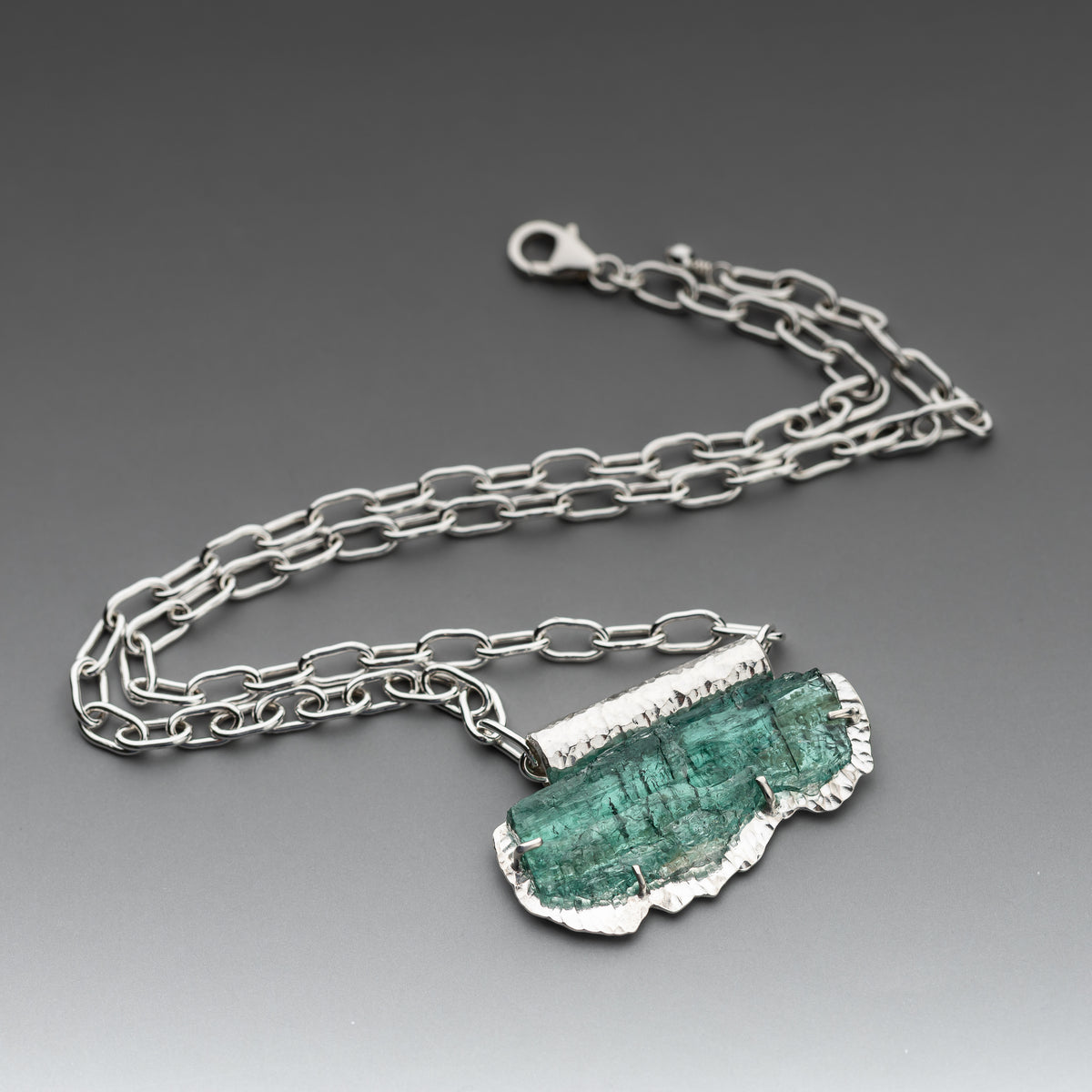 Raw Tourmaline Pendant Necklace