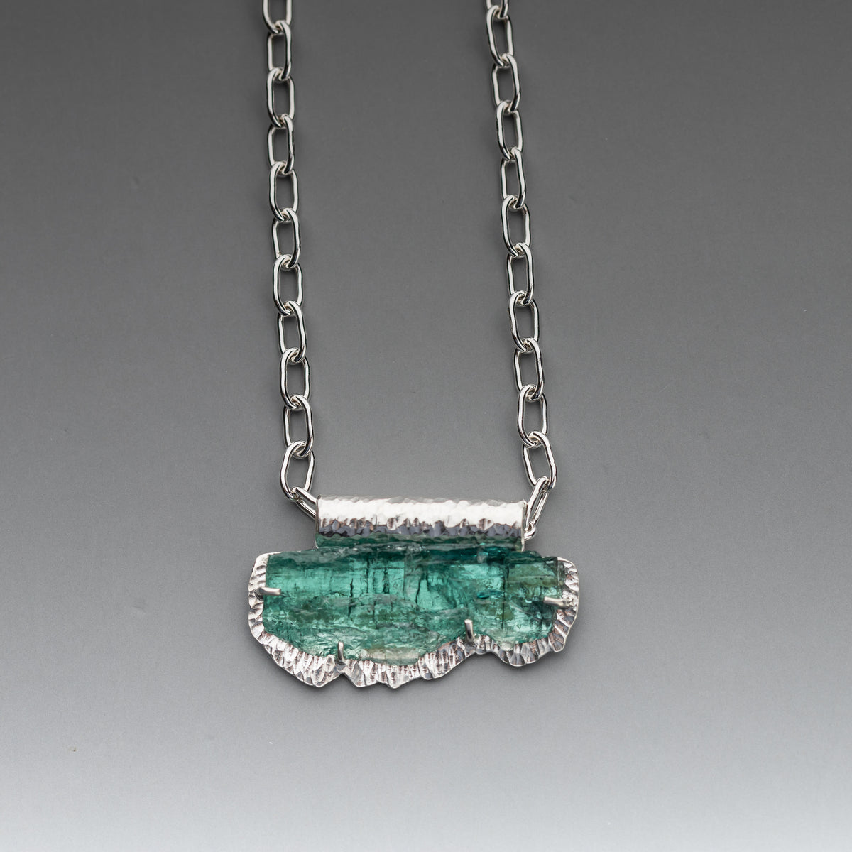 Raw Tourmaline Pendant Necklace