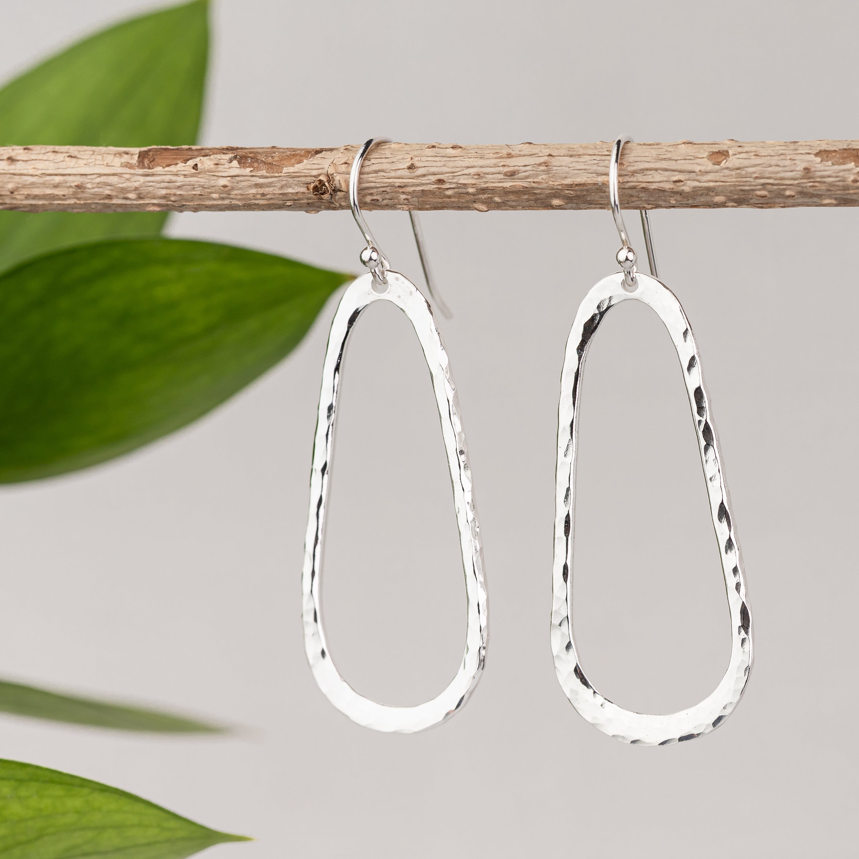 Hammered Teardrop Earrings