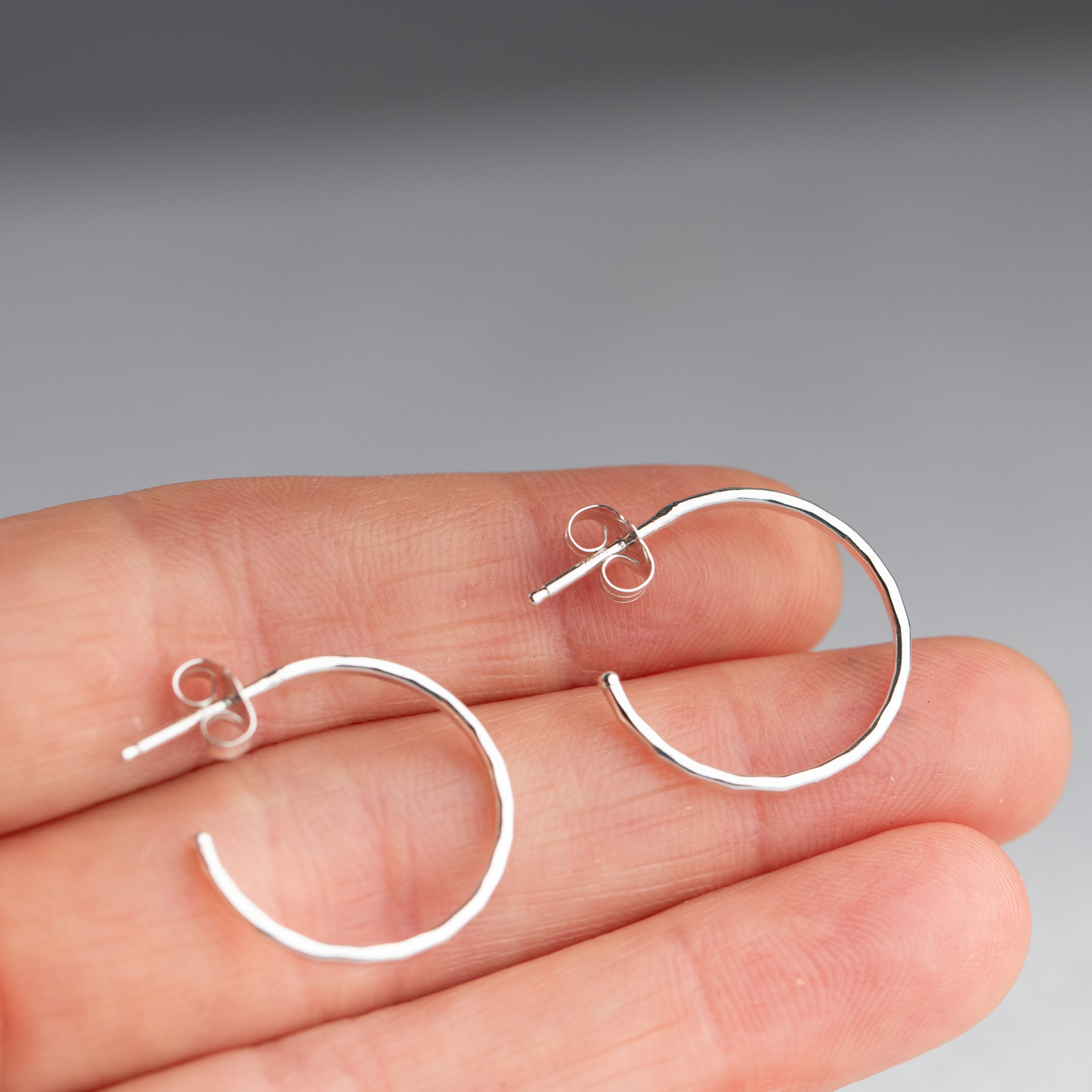 ultra light thin silver hoops handmade jewelry