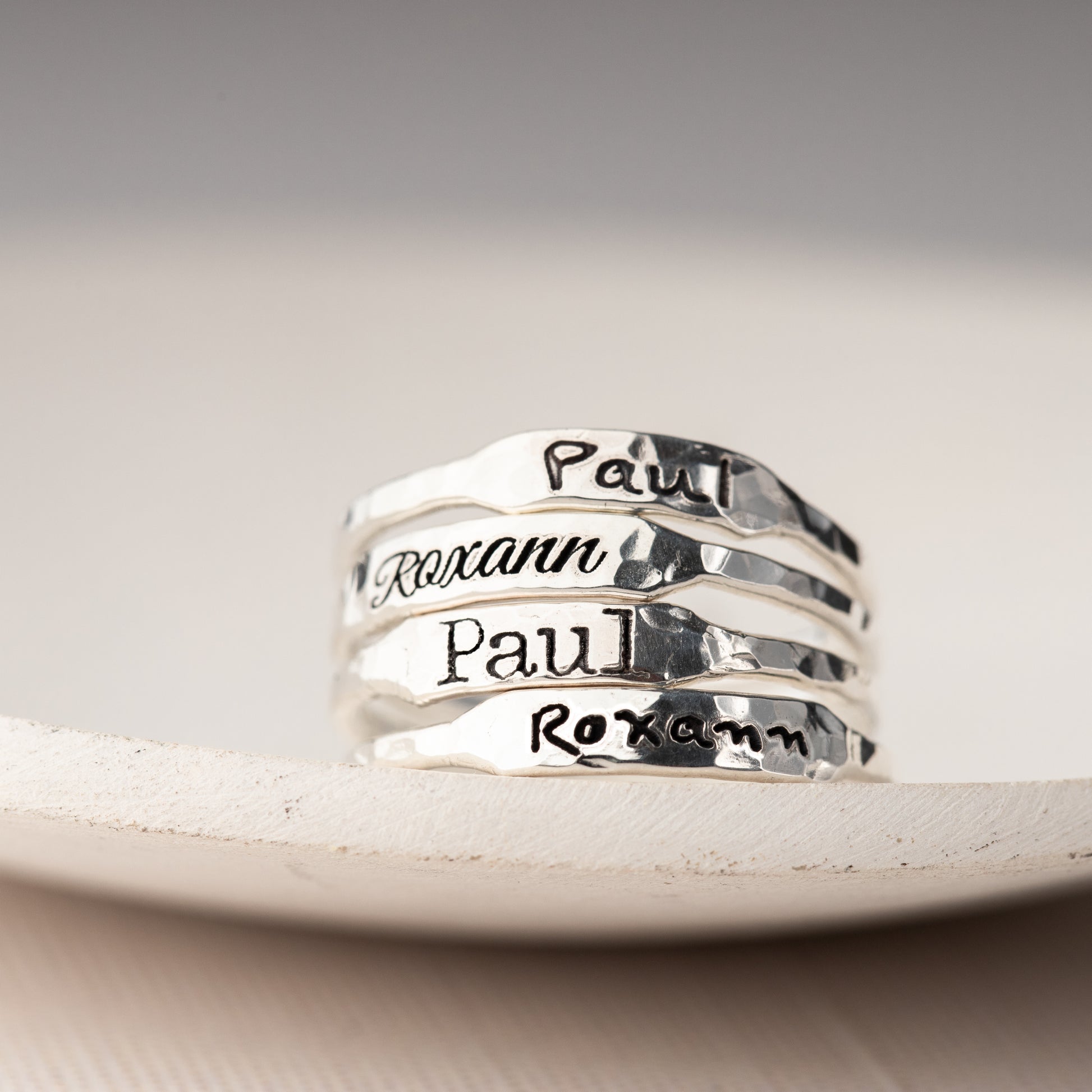 sterling silver custom name rings
