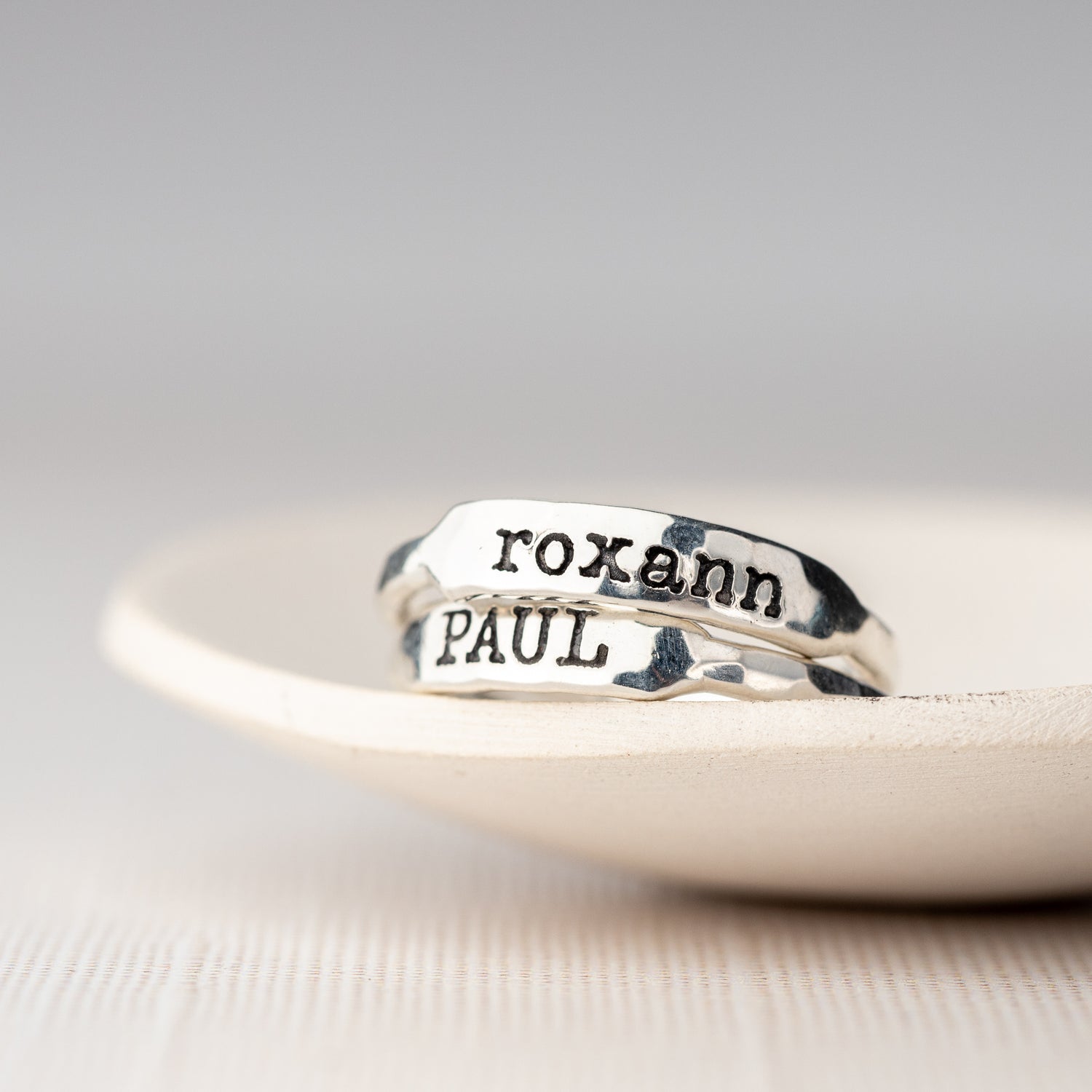 sterling silver name rings