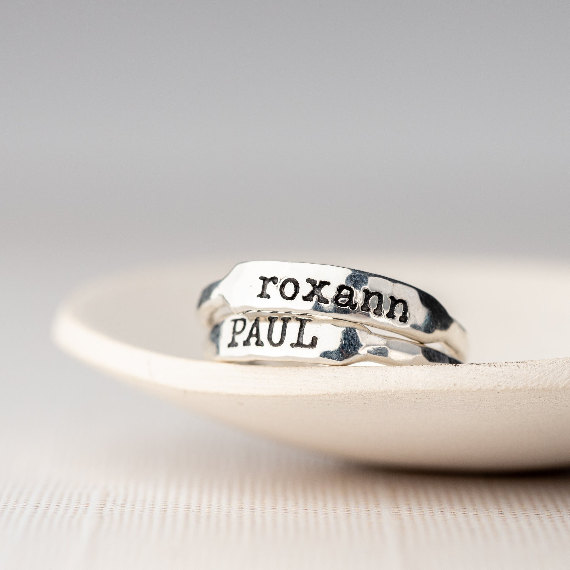 sterling silver name rings
