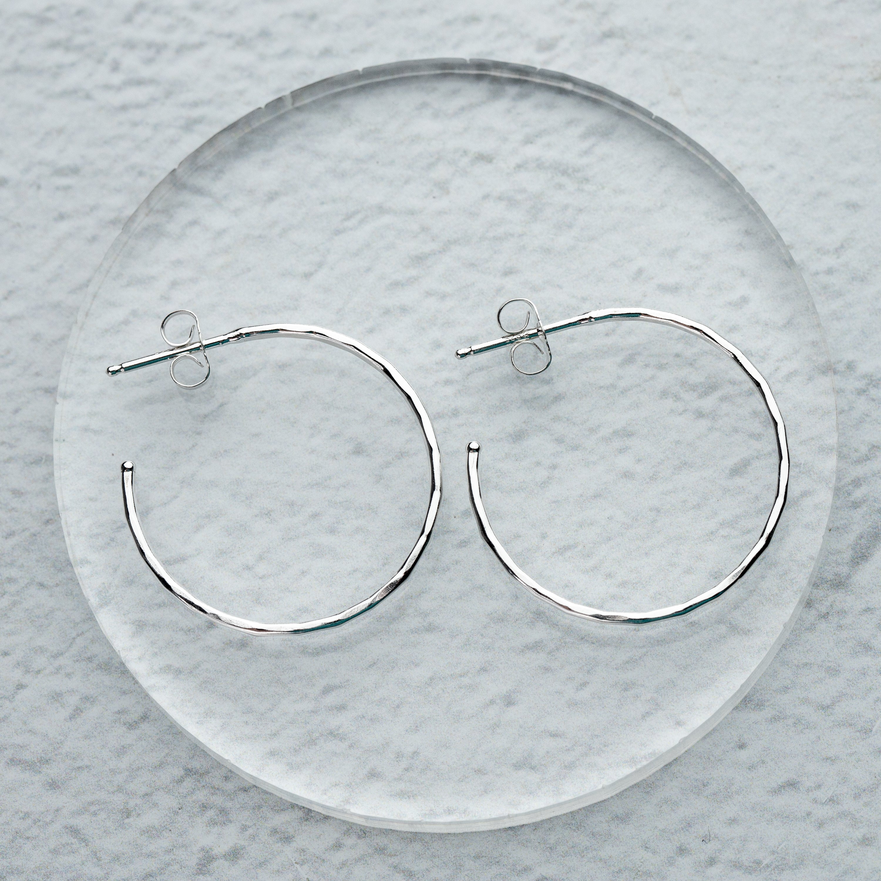 ultra light silver hoops minimalist jewelry