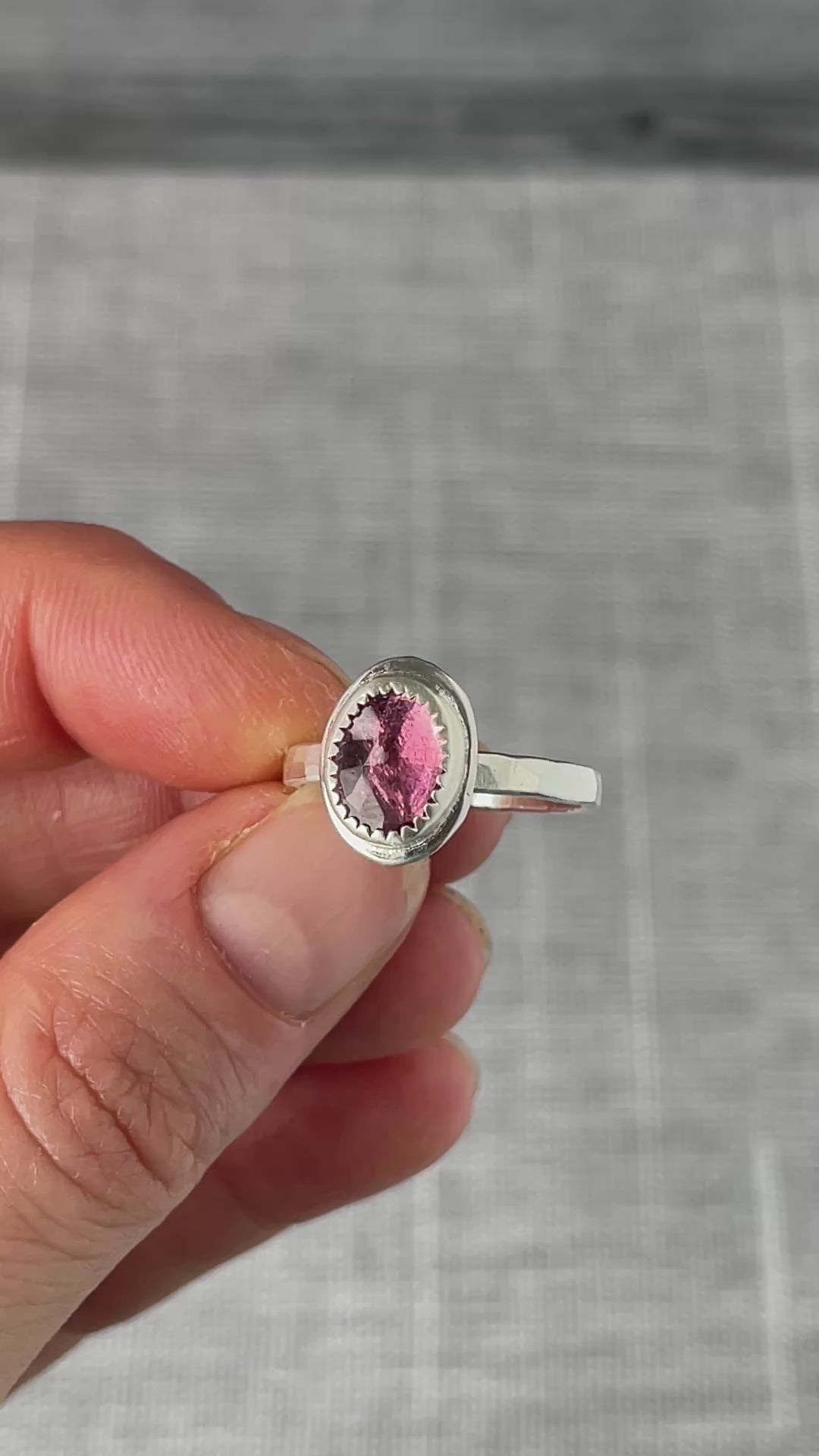Load video: Pink Tourmaline Ring